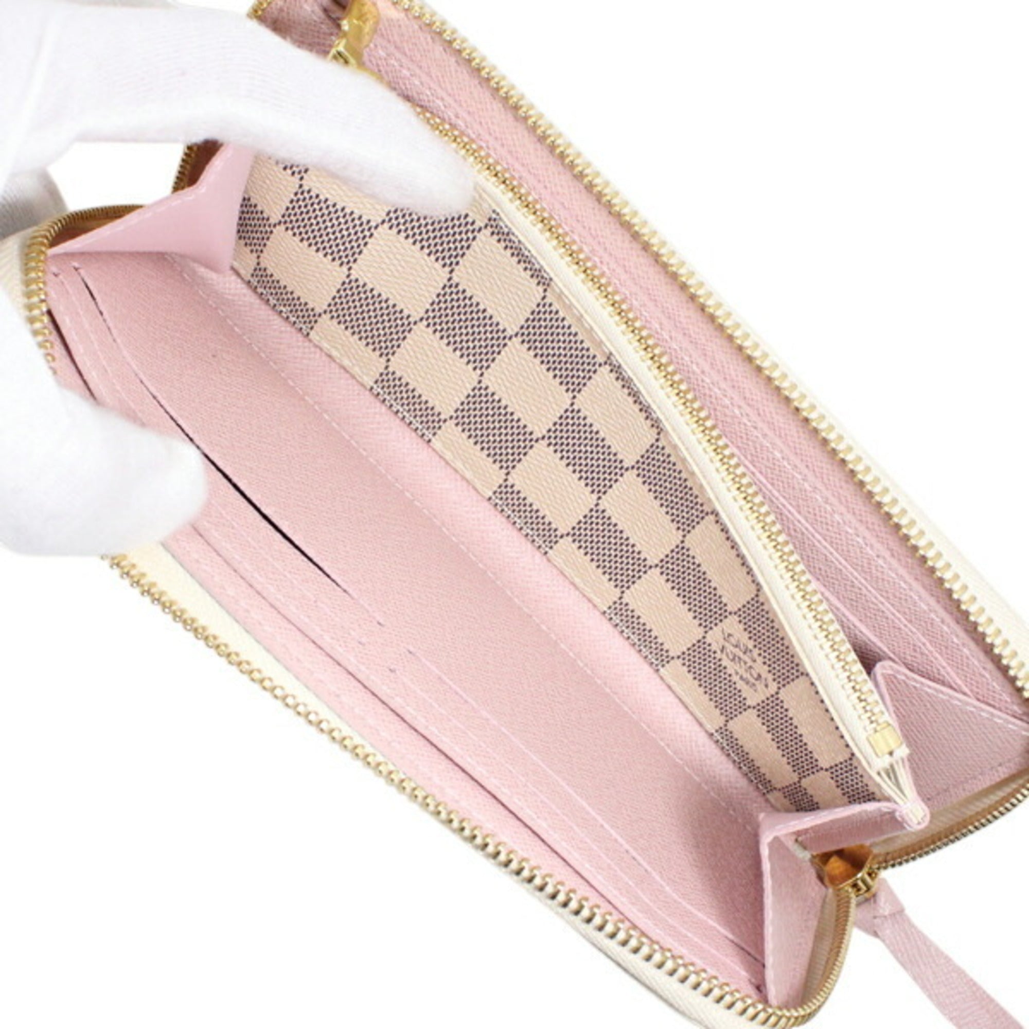 Louis Vuitton Damier Azur Rose Ballerine Damier Azur Long Wallet (Bi-Fold) (Pre-Owned)