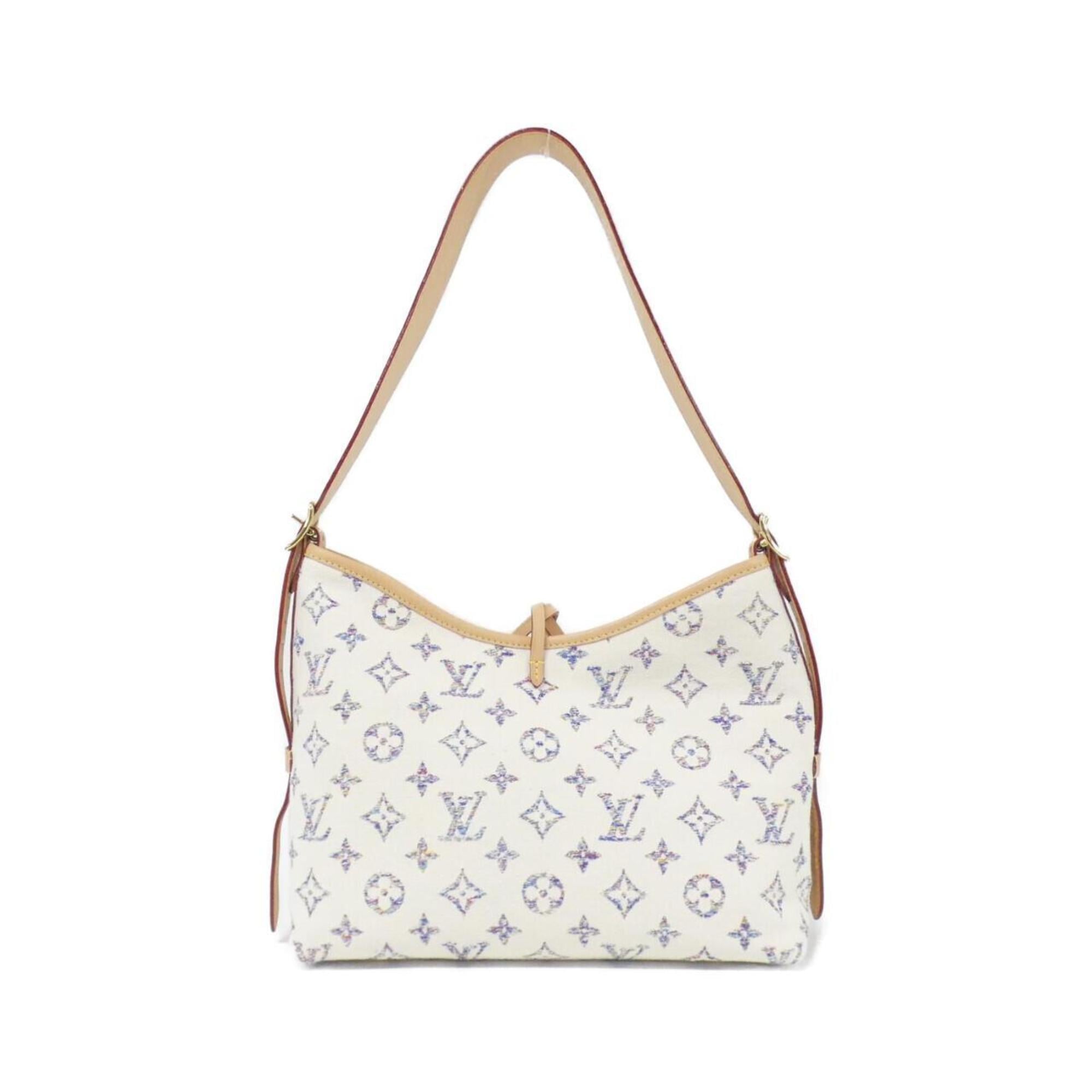 Louis Vuitton Multi-Color White Jacquard Canvas Shoulder Bag (Pre-Owned)
