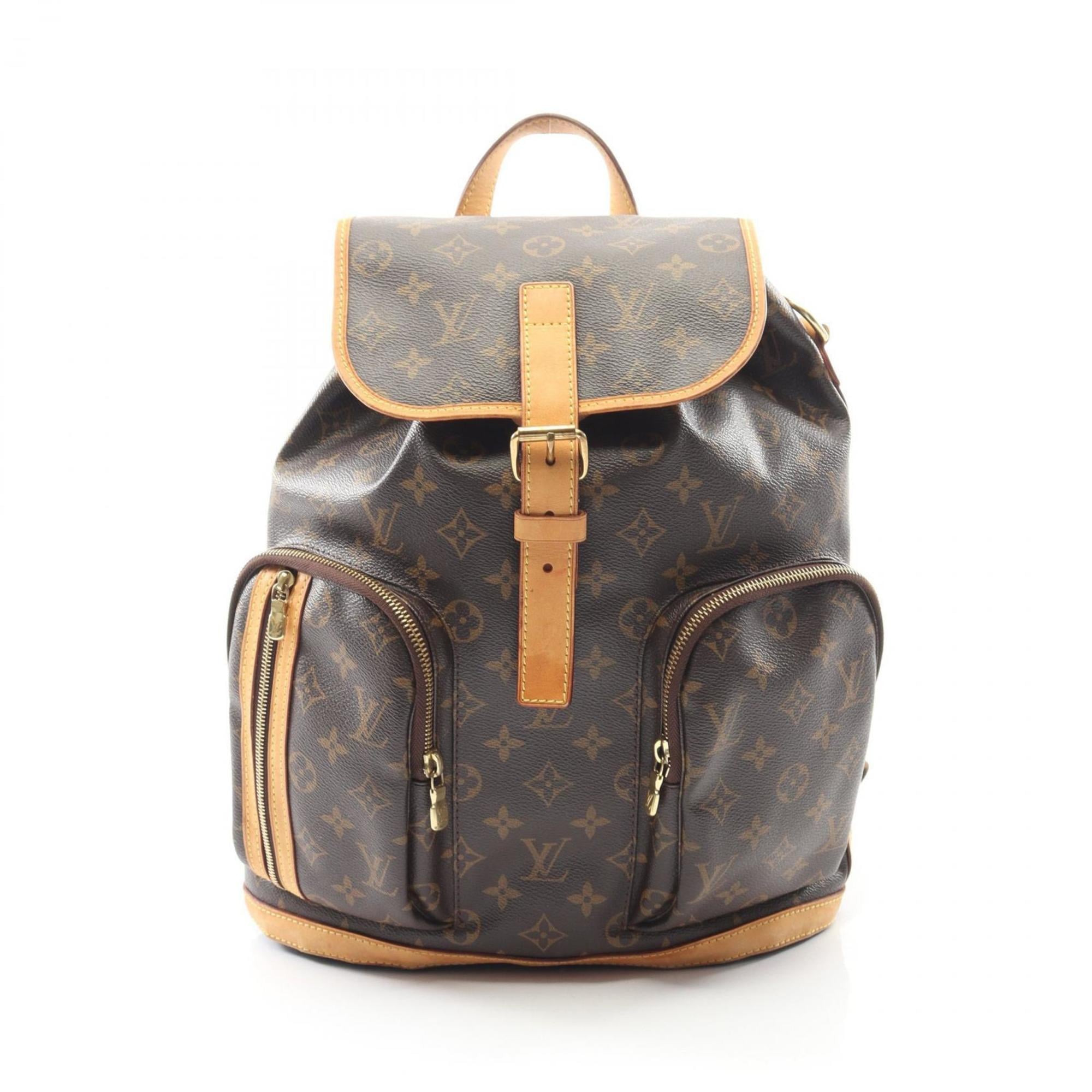 Louis Vuitton Brown Coated Canvas Leather Backpack (Pre-Owned)