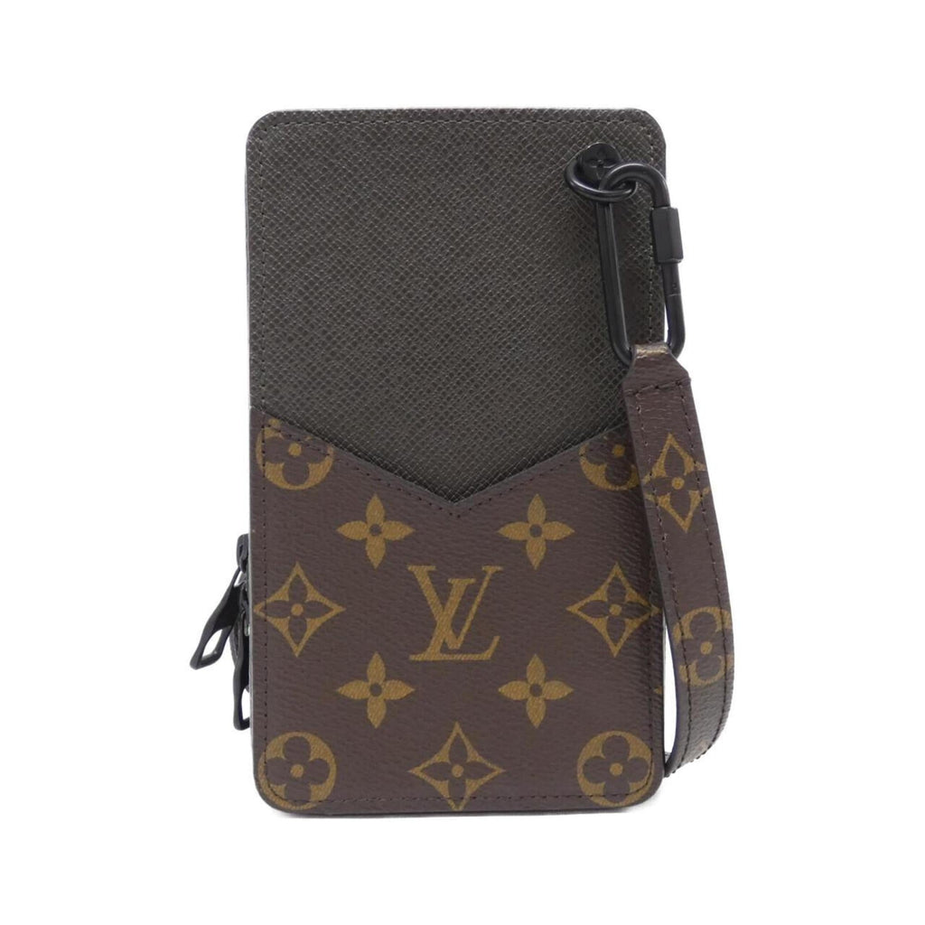 Louis Vuitton Black Khaki Marron Coated Canvas Leather Shoulder Bag (Pre-Owned)
