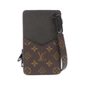 Louis Vuitton Black Khaki Marron Coated Canvas Leather Shoulder Bag (Pre-Owned)