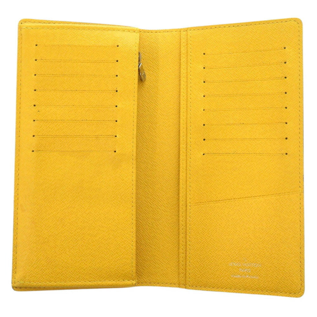 Louis Vuitton Jaune Taiga Leather Long Wallet (Bi-Fold) (Pre-Owned)