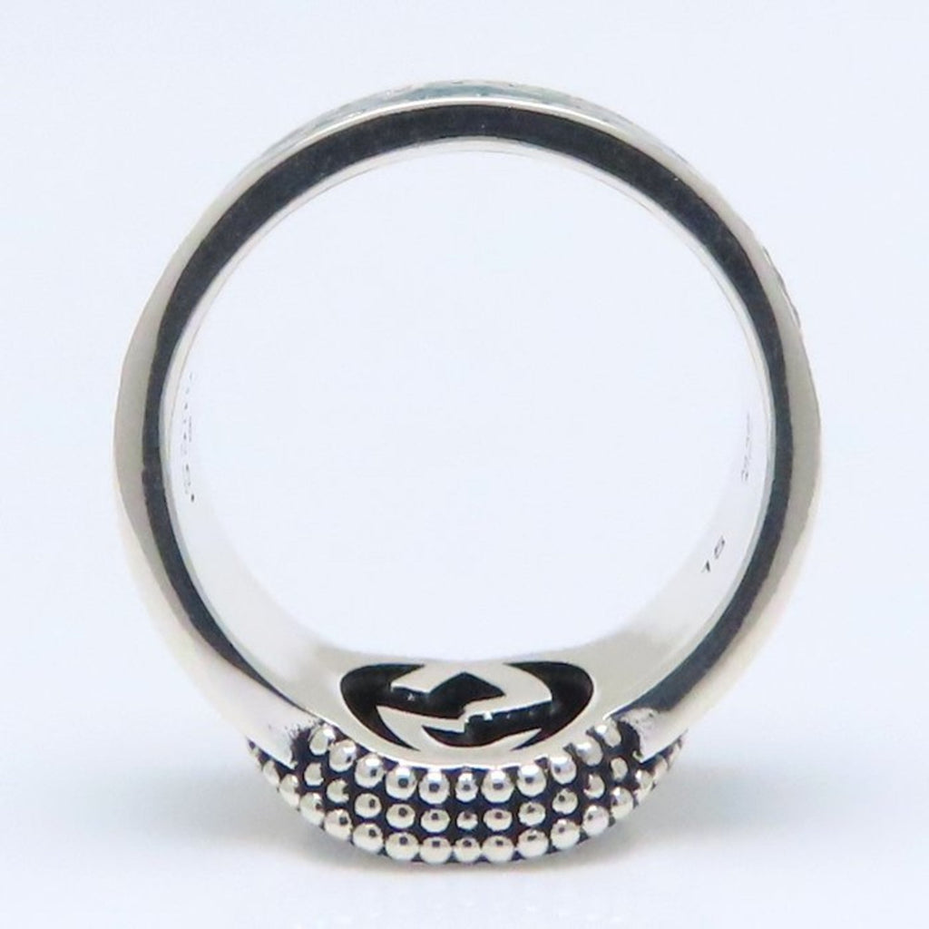 Interlocking G Ring Sterling Silver with Turquoise and Enamel