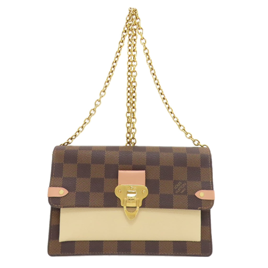 Louis Vuitton Brown Damier Canvas Ebene Damier Canvas Chain/Shoulder Wallet (Pre-Owned)