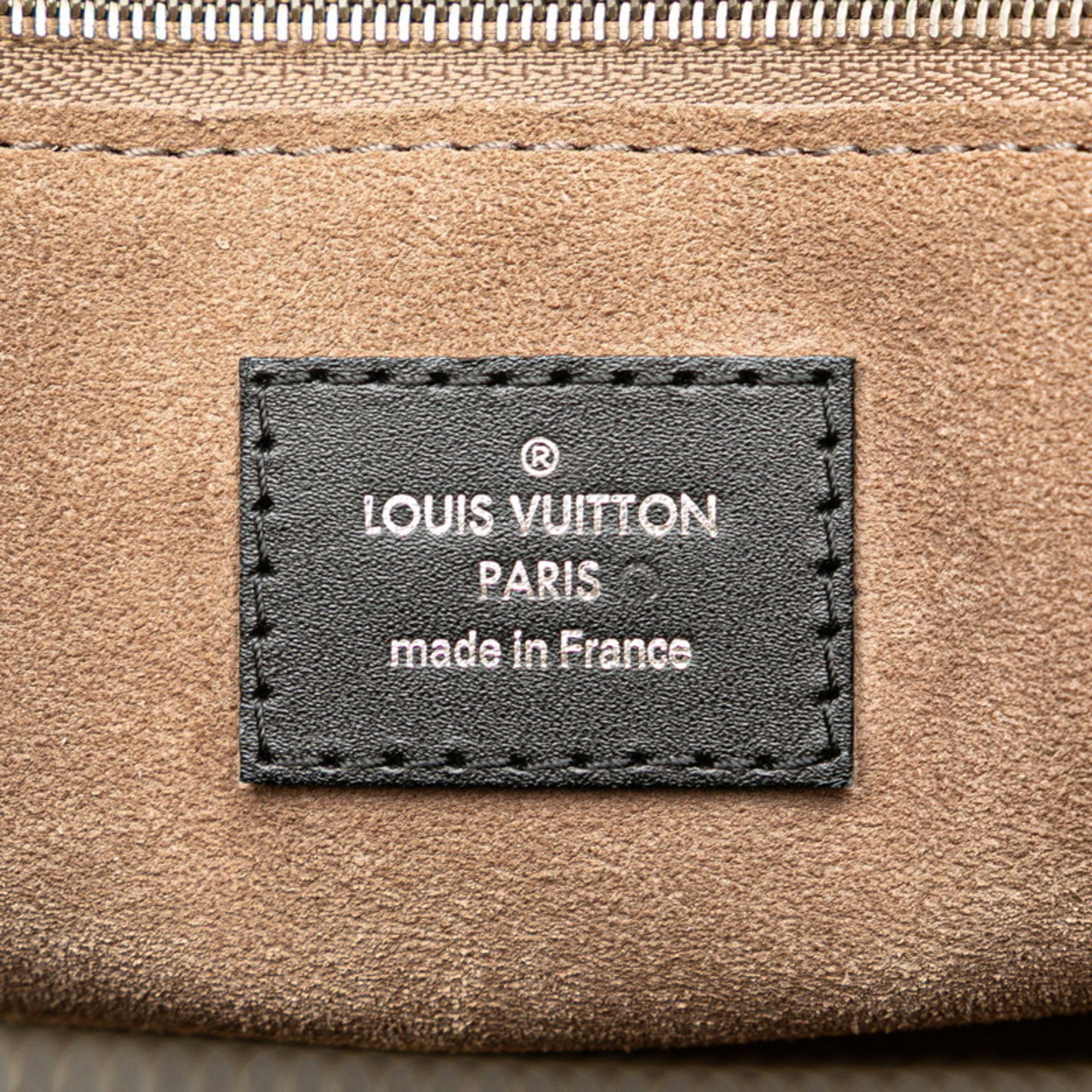 Louis Vuitton Dark Brown Off-White Leather Handbag (Pre-Owned)