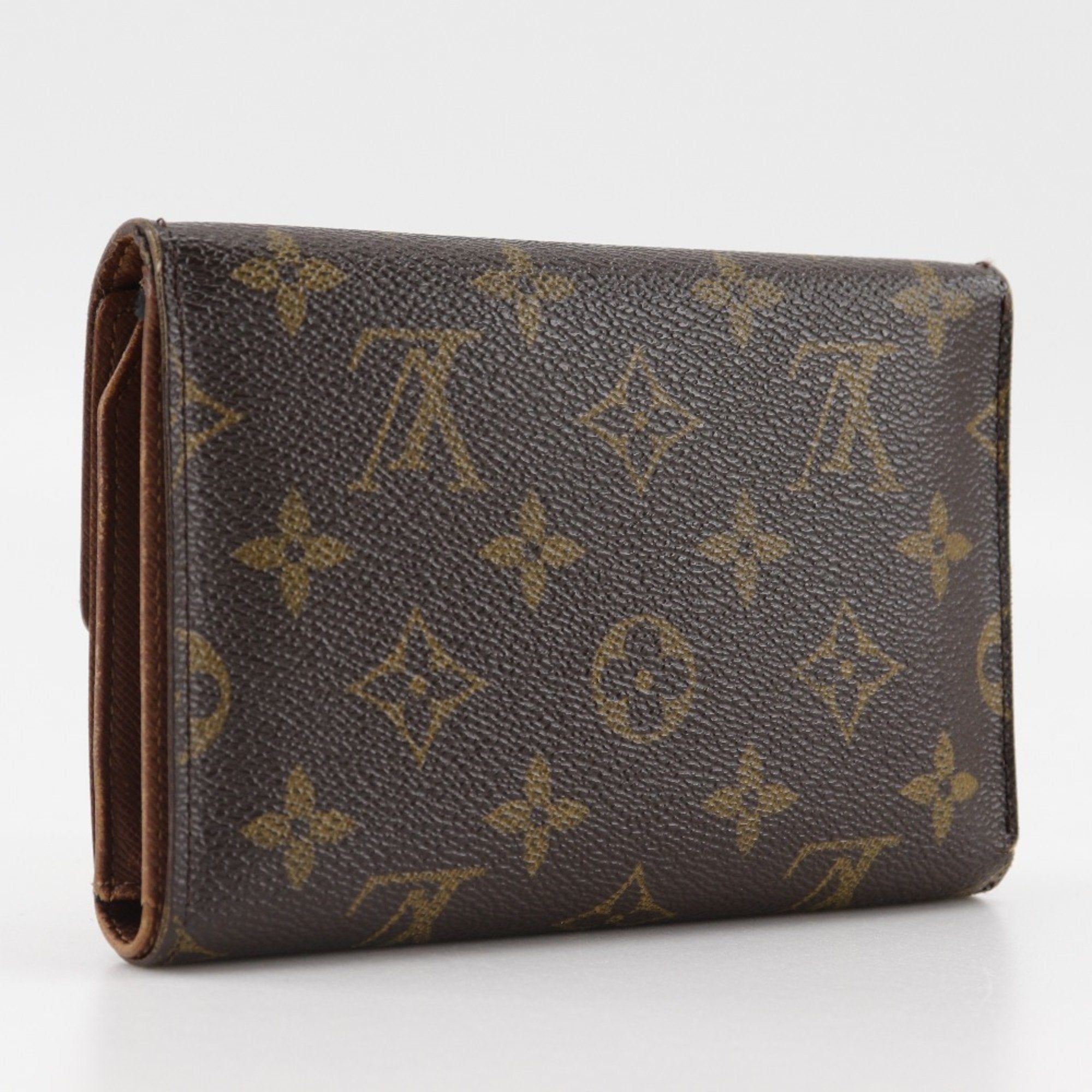Louis Vuitton Brown Monogram Canvas Wallet (Tri-Fold) (Pre-Owned)