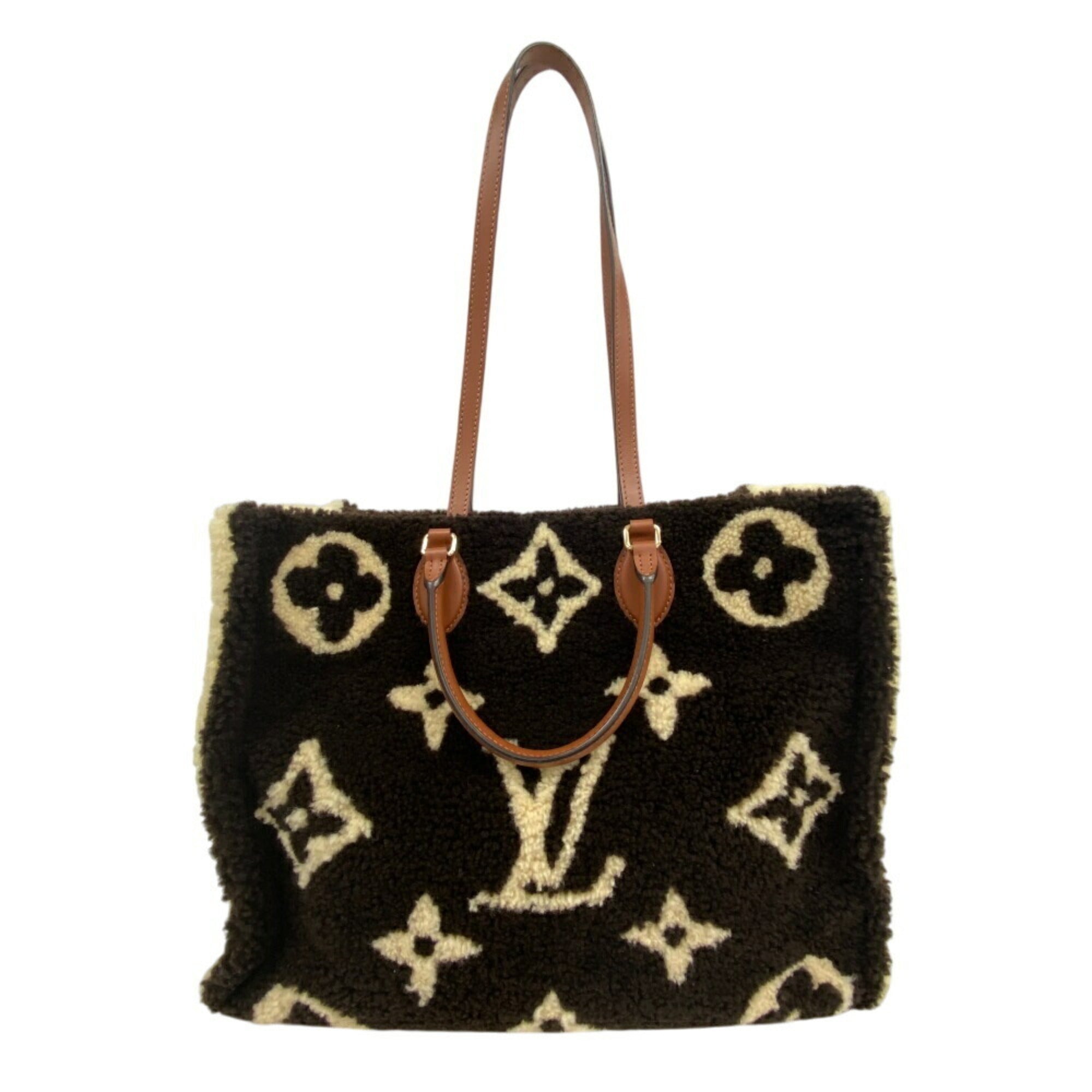 Louis Vuitton Brown Ivory Leather Handbag (Pre-Owned)
