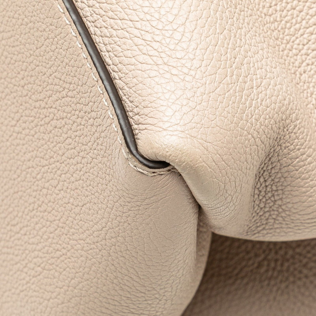 Louis Vuitton Beige Grayish Leather Shoulder Bag Tote Bag (Pre-Owned)