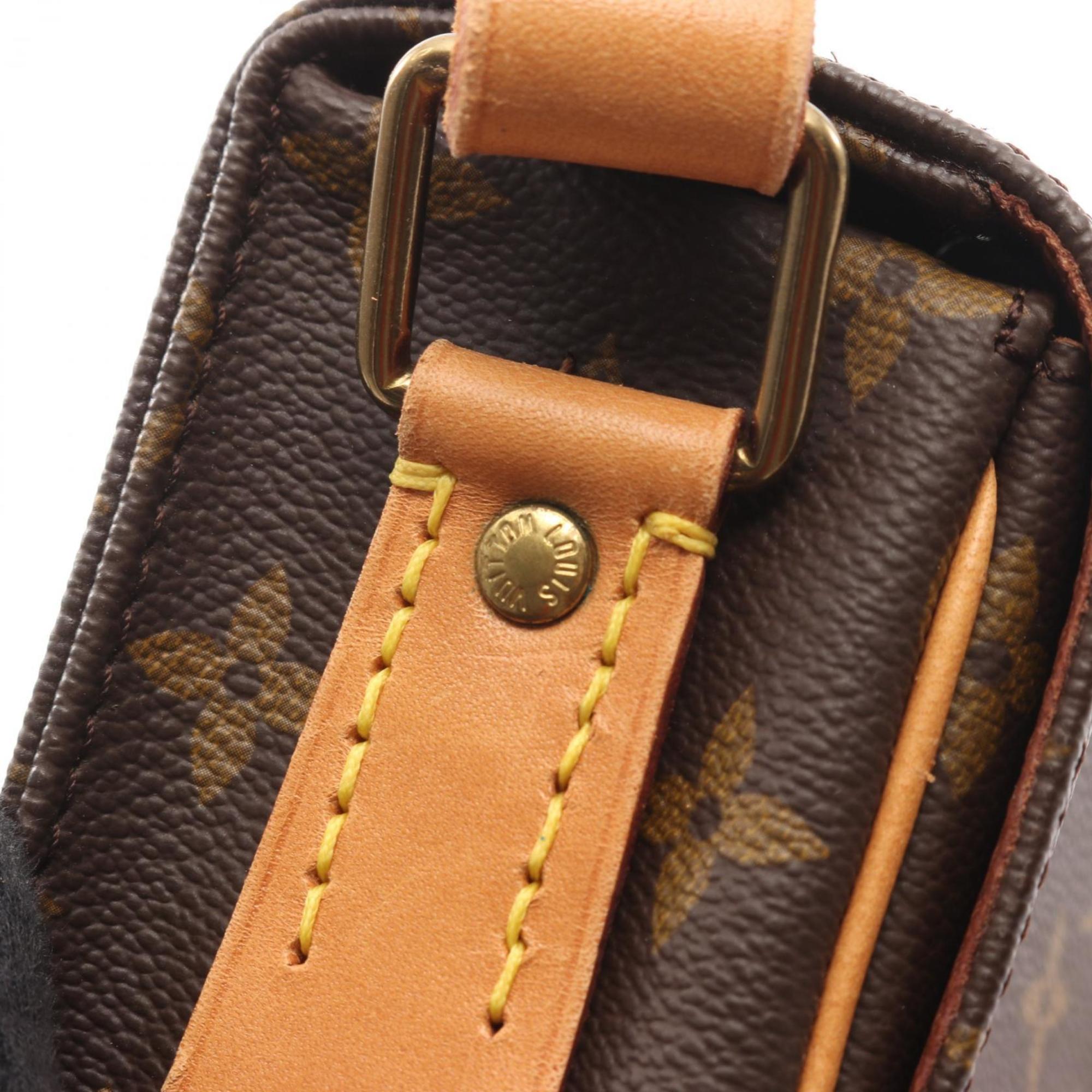 Louis Vuitton Brown Monogram Coated Canvas Leather Shoulder Bag (Pre-Owned)