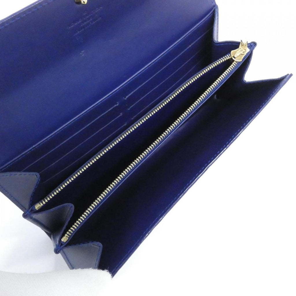 Louis Vuitton Blue Grand Blue Leather Long Wallet (Bi-Fold) (Pre-Owned)
