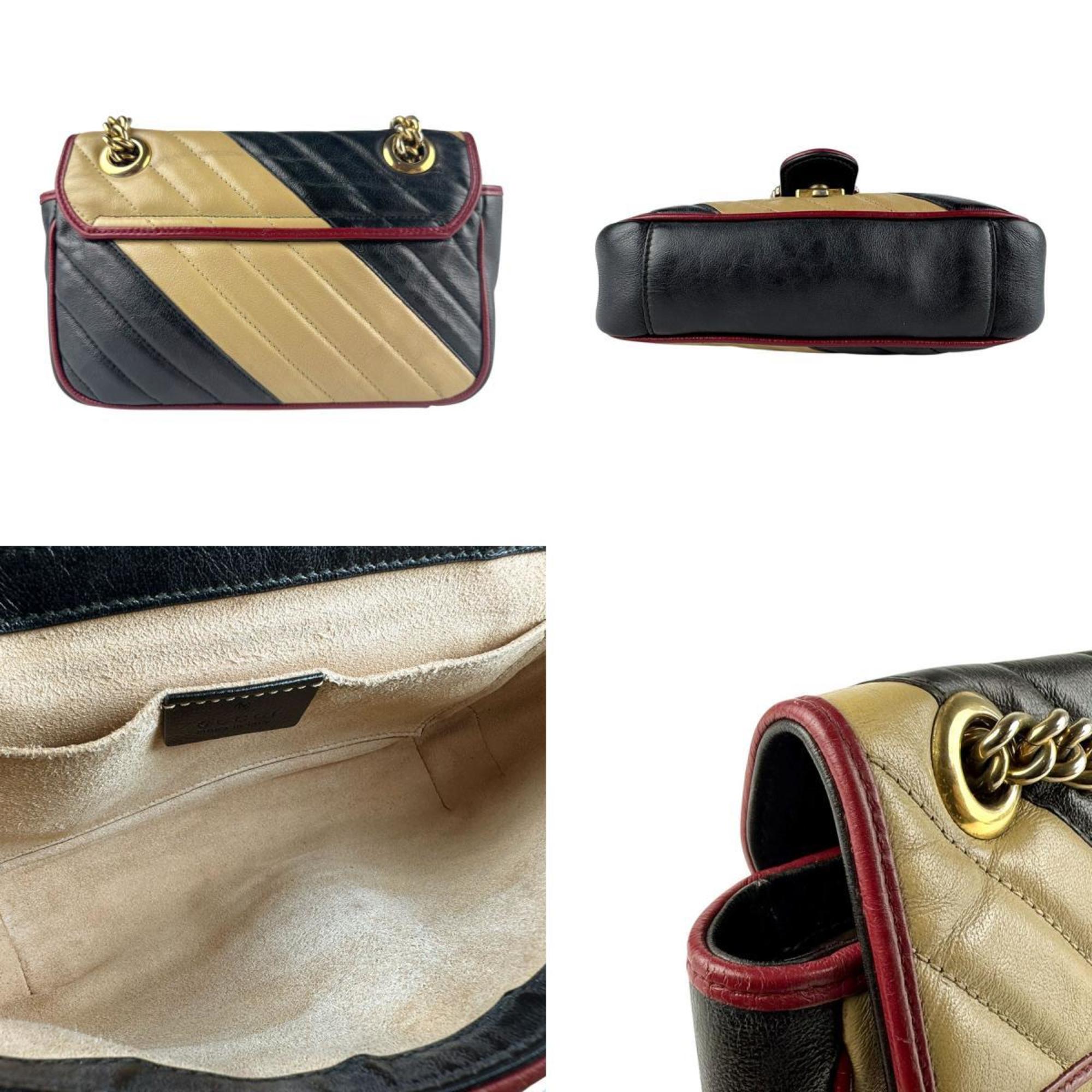 GG Marmont Flap Bag Diagonal Quilted Leather Mini