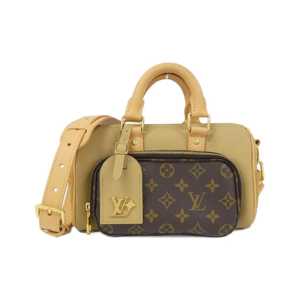 Louis Vuitton Beige Leather Coated Canvas Boston Bag (Pre-Owned)