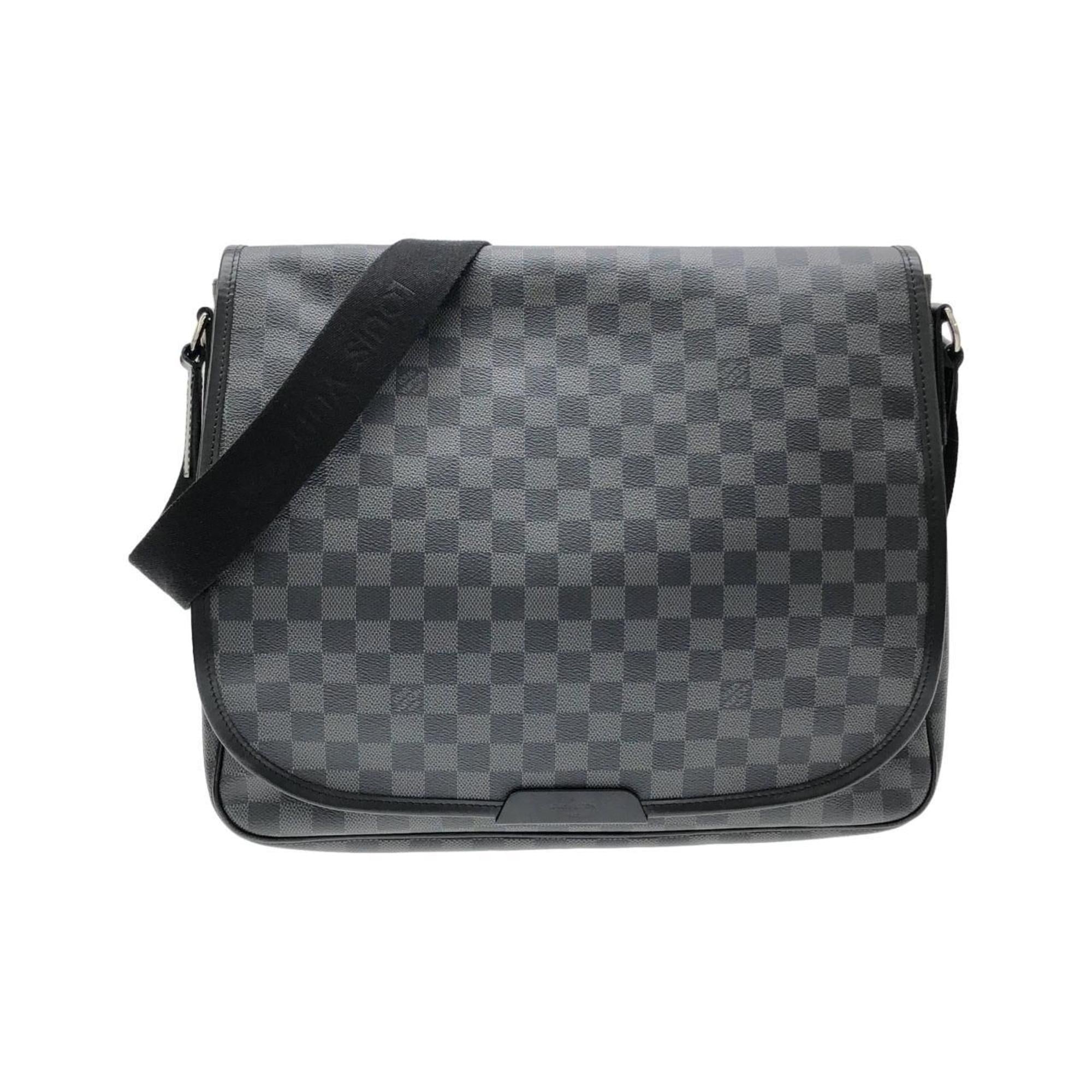 Louis Vuitton Dark Gray Graphite Gray Coated Canvas Shoulder Bag (Pre-Owned)