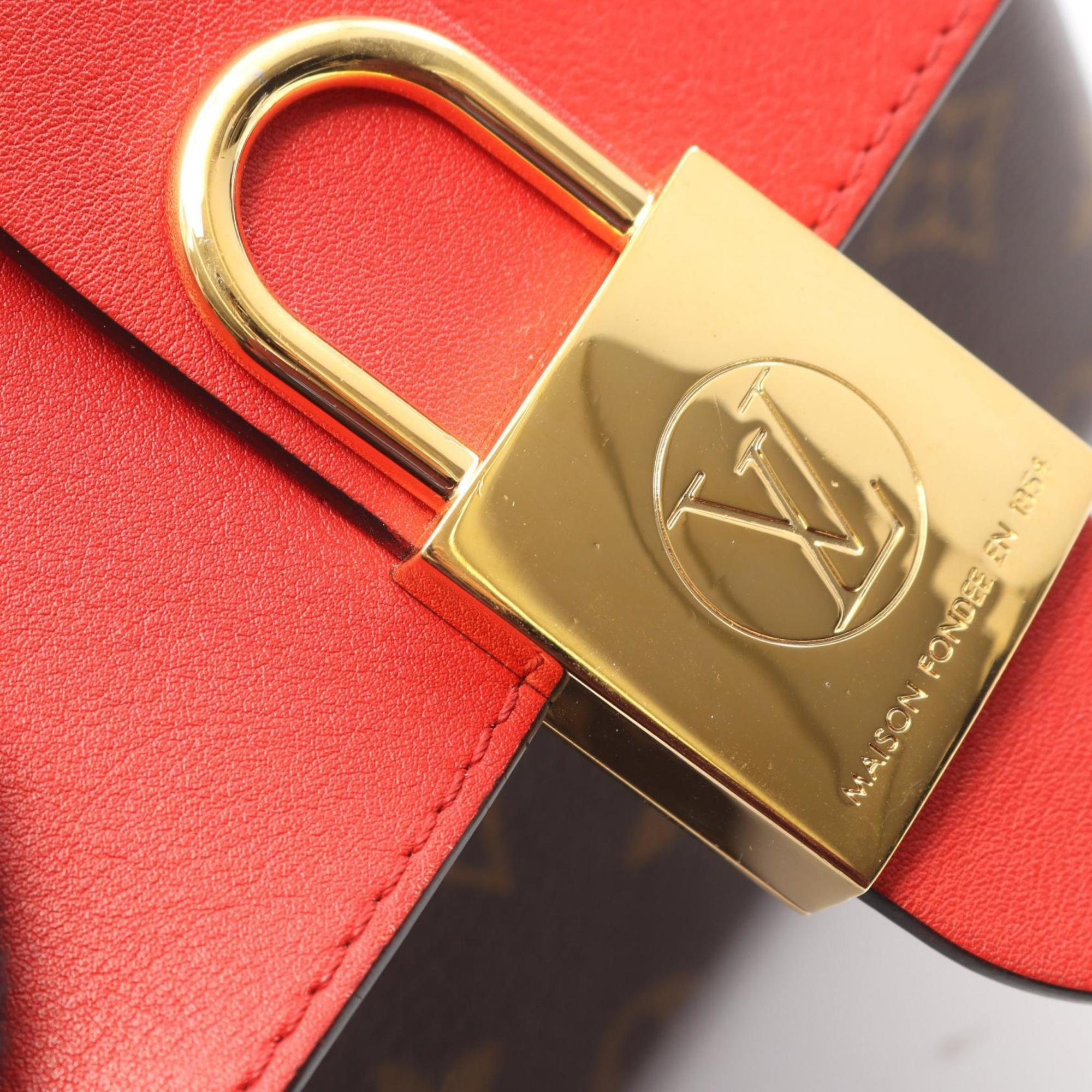 Louis Vuitton Brown Coquelicots Monogram Red Color Coated Canvas Leather Handbag (Pre-Owned)
