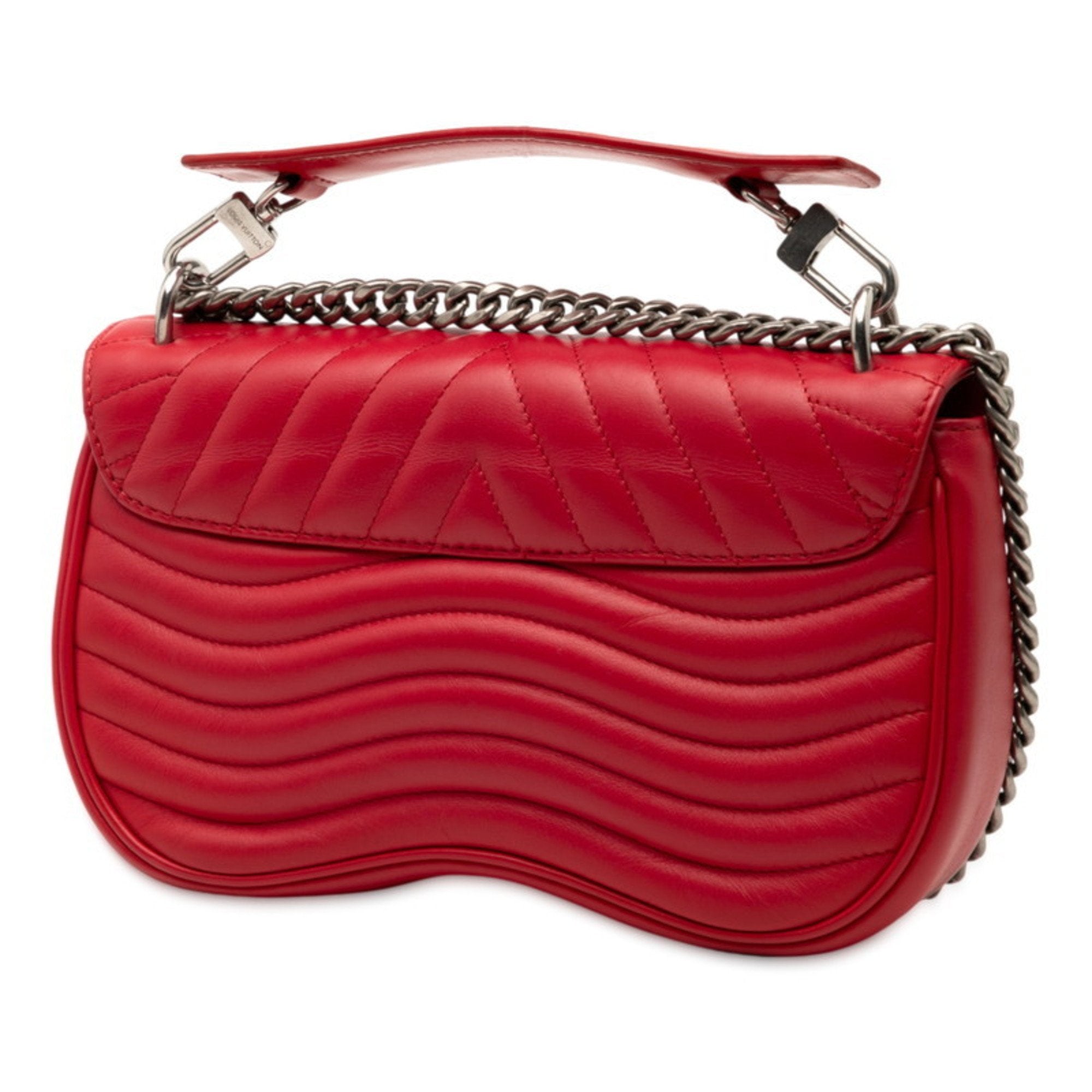 Louis Vuitton Red Color Leather Handbag Shoulder Bag (Pre-Owned)