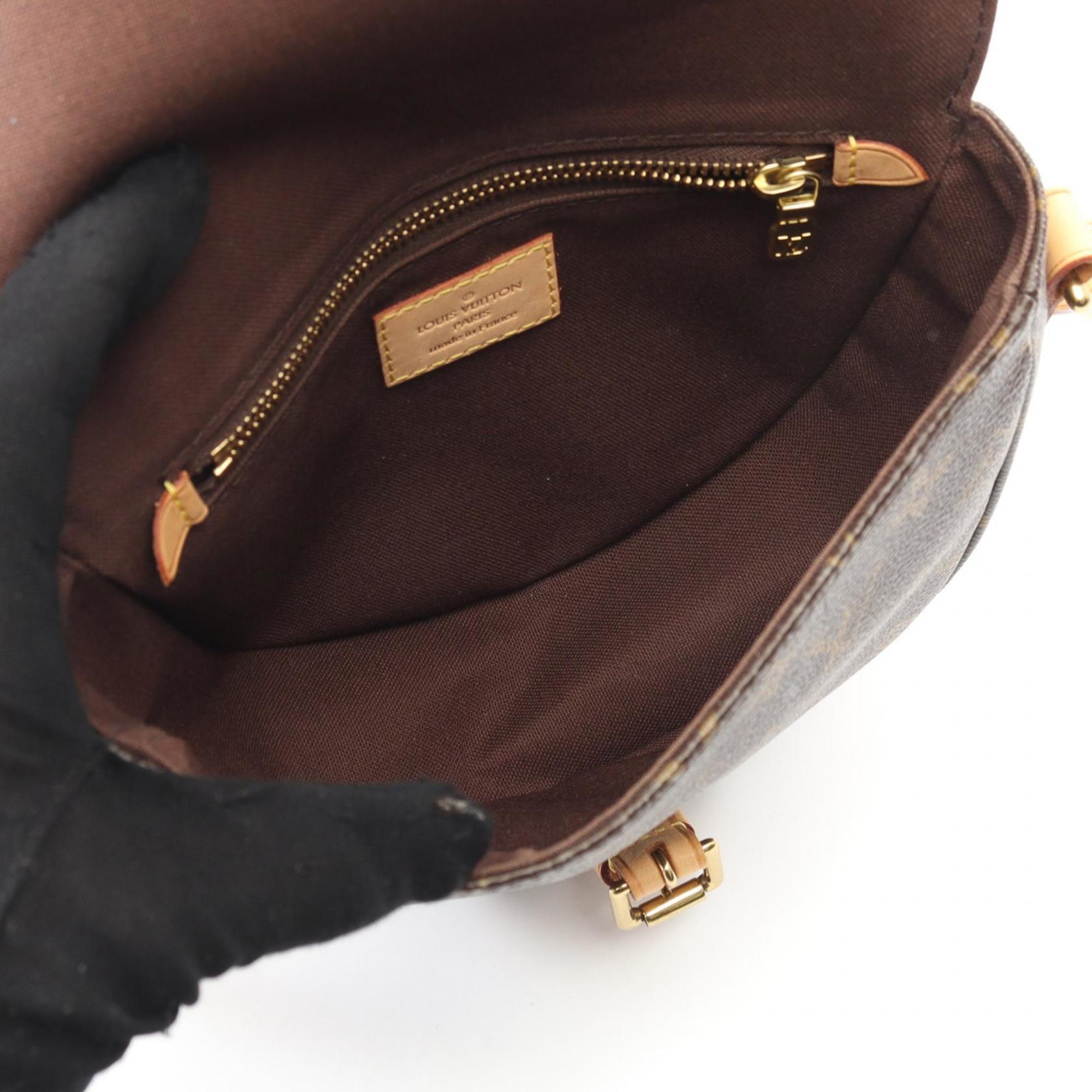 Louis Vuitton Brown Monogram Coated Canvas Leather Shoulder Bag (Pre-Owned)
