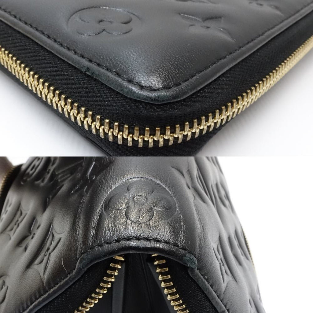 Louis Vuitton Noir Leather Long Wallet (Bi-Fold) (Pre-Owned)