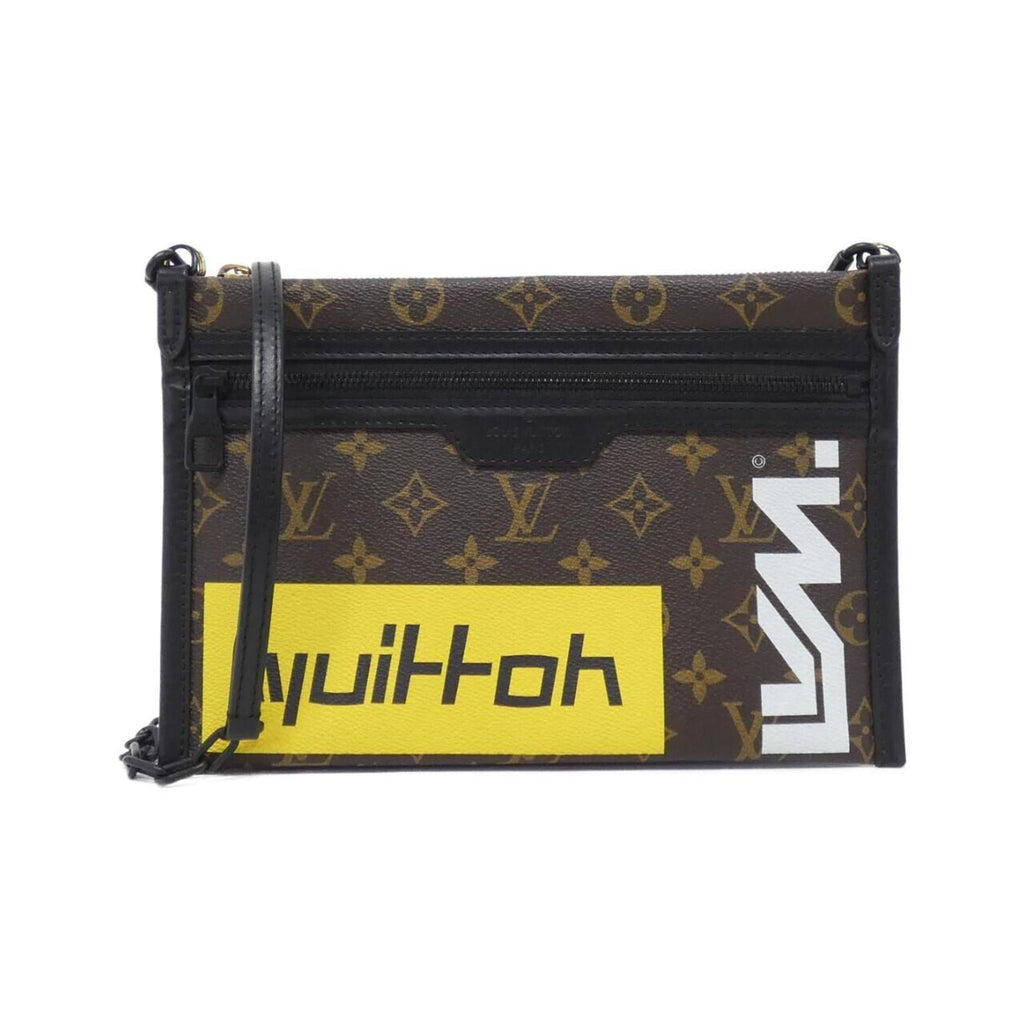 Louis Vuitton Marron Purple Coated Canvas Denim Shoulder Bag (Pre-Owned)