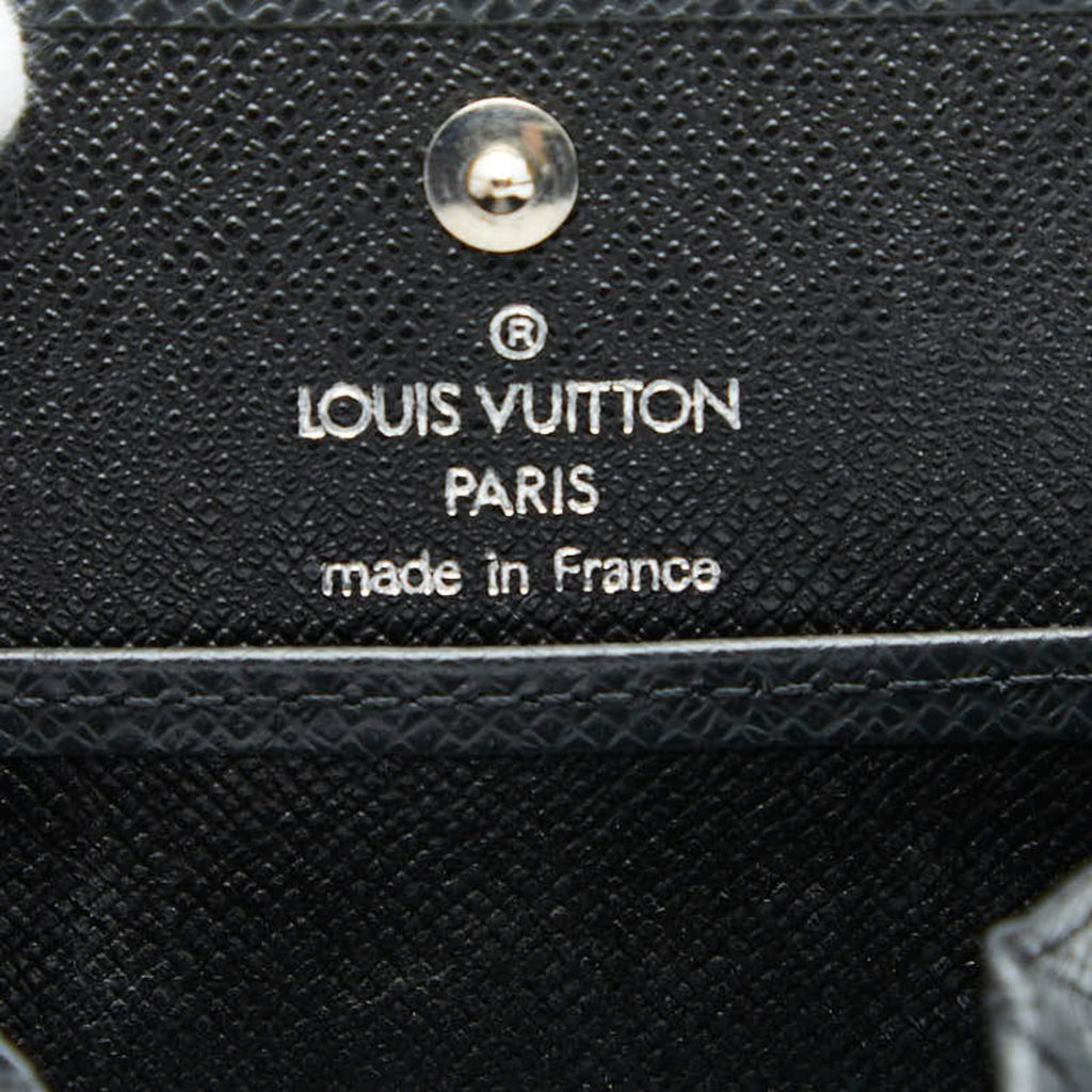 Louis Vuitton Ardoise Black Taiga Leather Coin Purse/Coin Case (Pre-Owned)