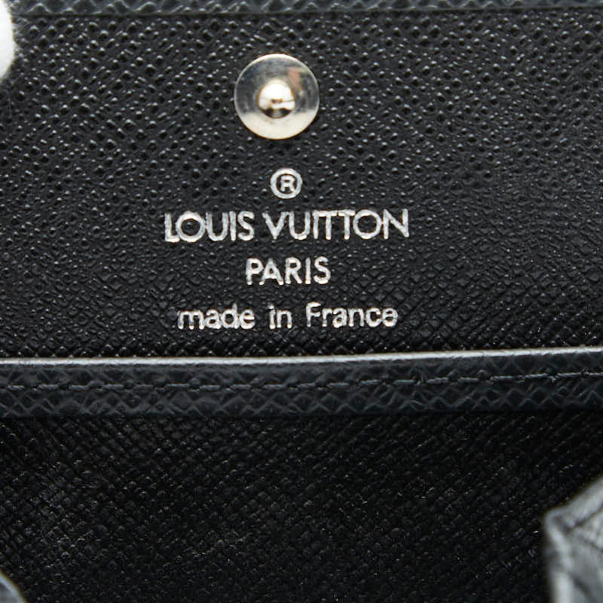 Louis Vuitton Ardoise Black Taiga Leather Coin Purse/Coin Case (Pre-Owned)