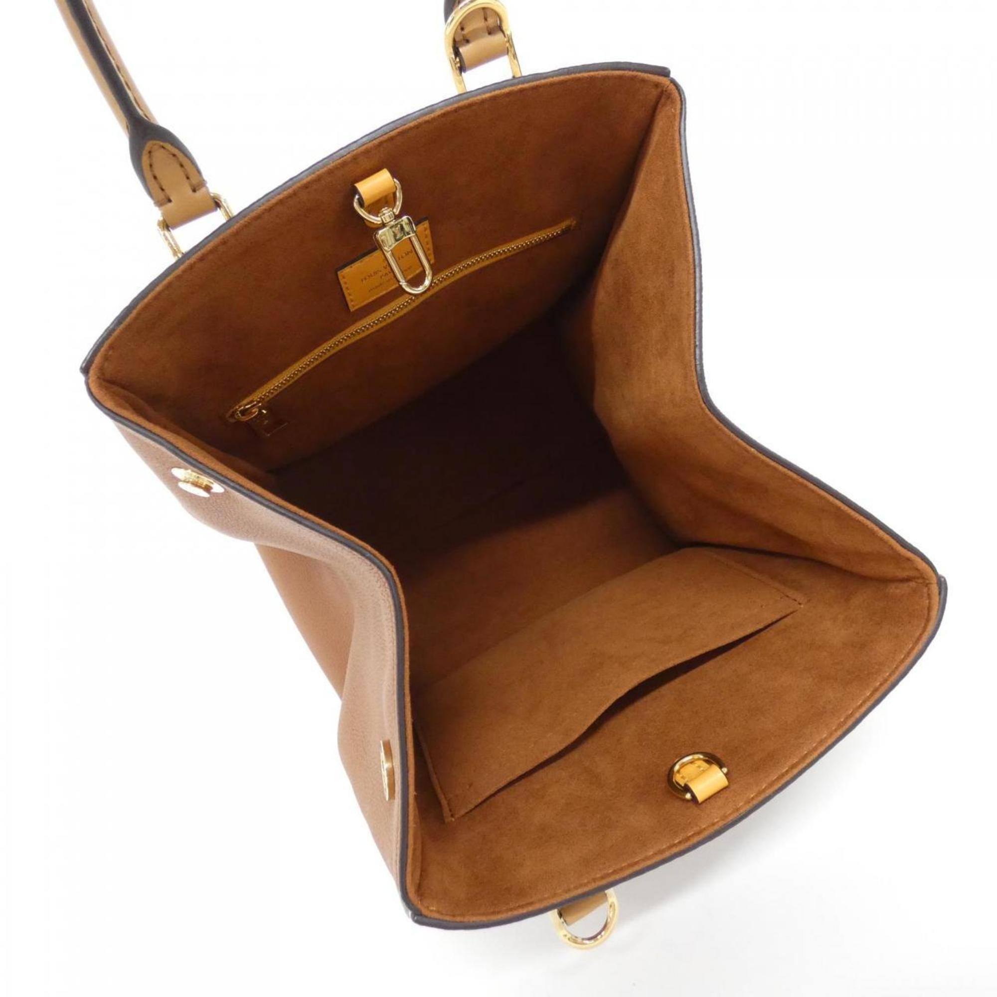Louis Vuitton Camel Leather Coated Canvas Handbag (Pre-Owned)