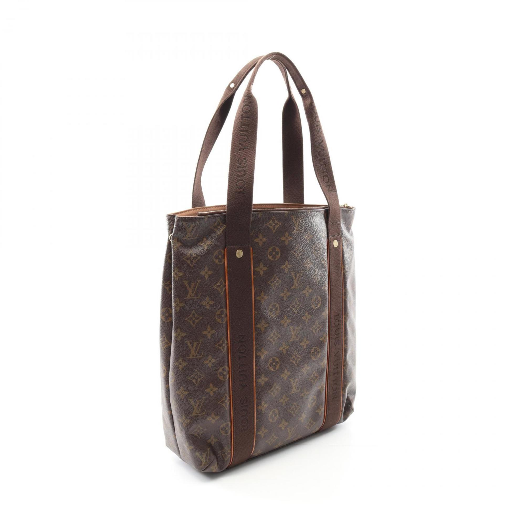 Louis Vuitton Monogram Brown Coated Canvas Leather Tote Bag (Pre-Owned)