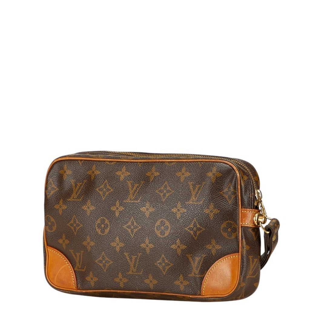 Louis Vuitton Brown Pvc Leather Clutch Bag Handbag (Pre-Owned)