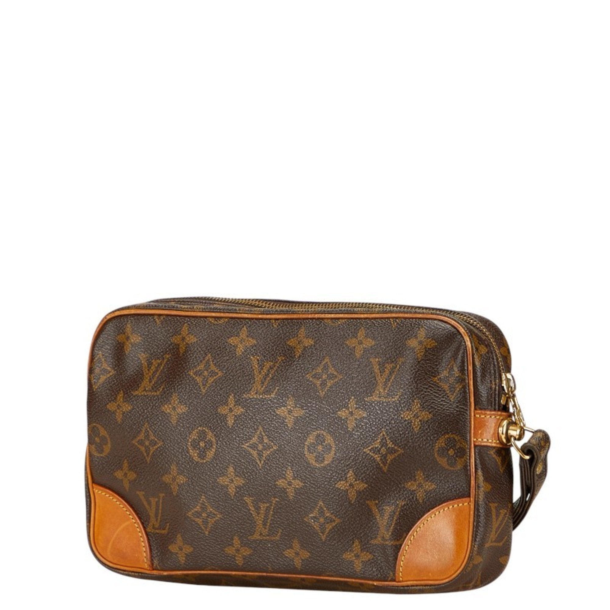 Louis Vuitton Brown Pvc Leather Clutch Bag Handbag (Pre-Owned)