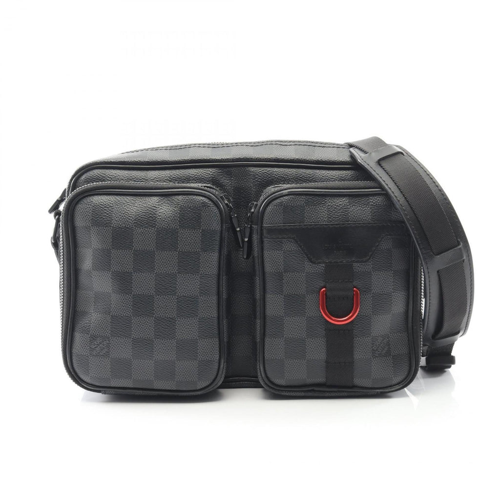 Louis Vuitton Gray Damier Graphite Leather Shoulder Bag (Pre-Owned)