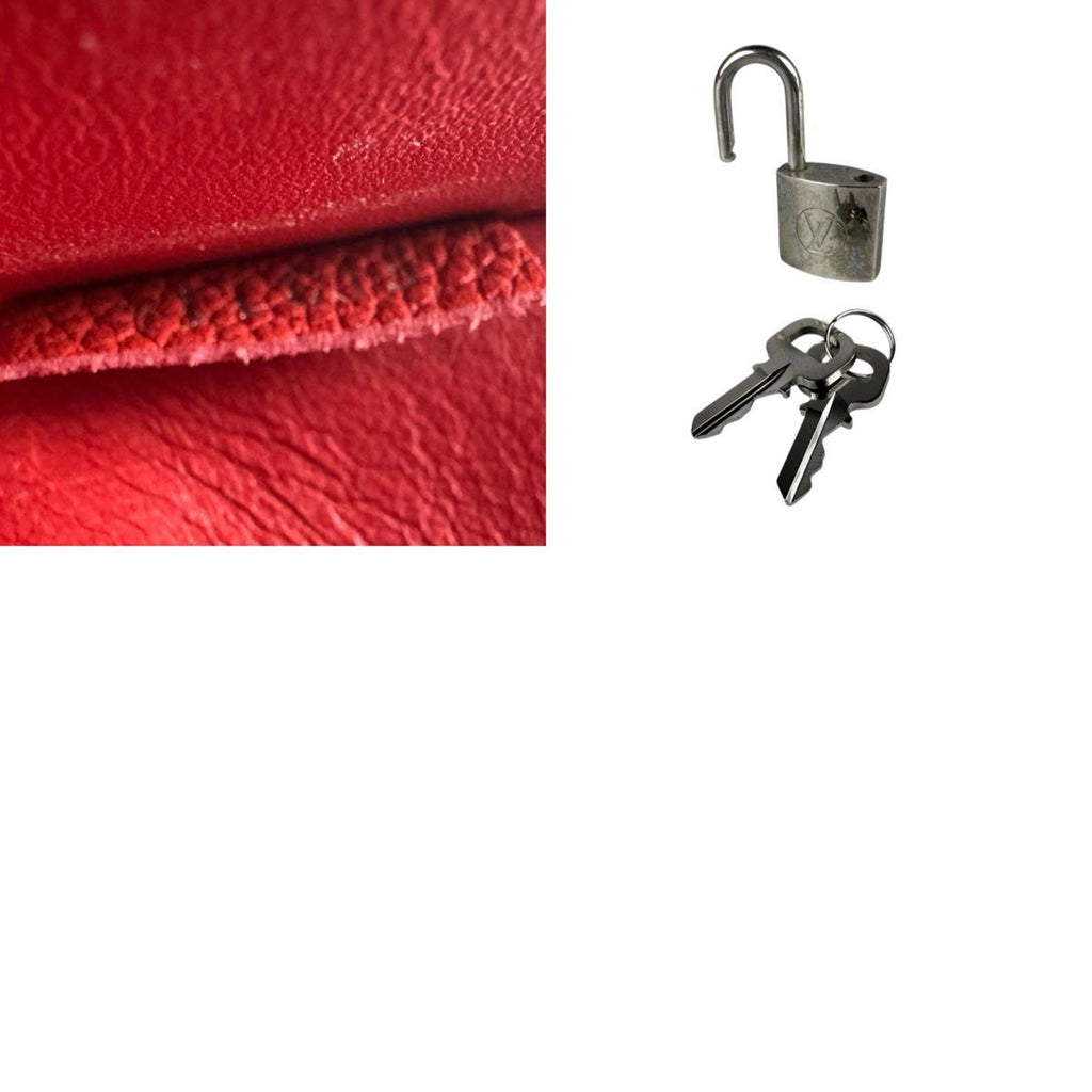 Louis Vuitton Red Color Leather Handbag Shoulder Bag (Pre-Owned)