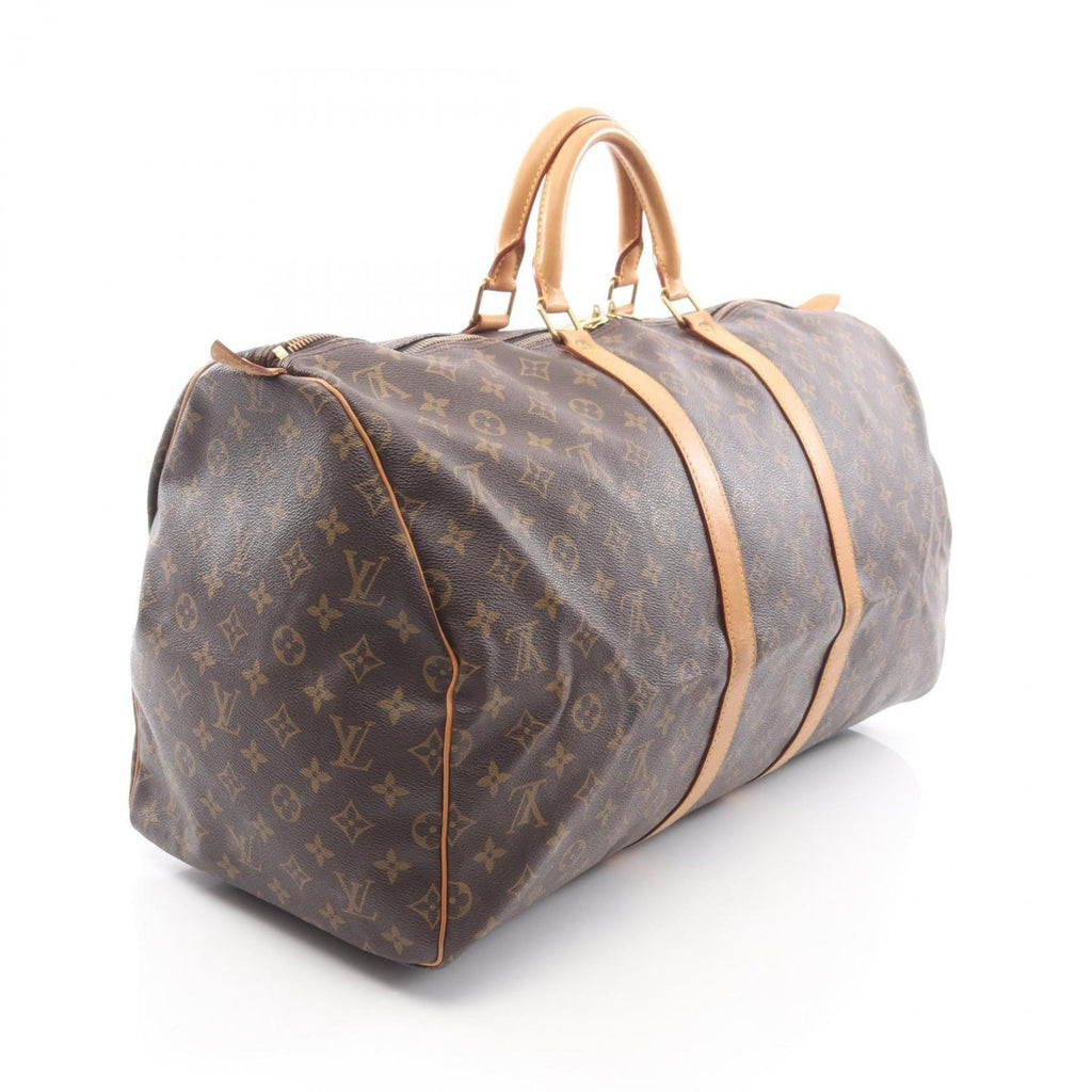 Louis Vuitton Brown Monogram Coated Canvas Leather Boston Bag (Pre-Owned)
