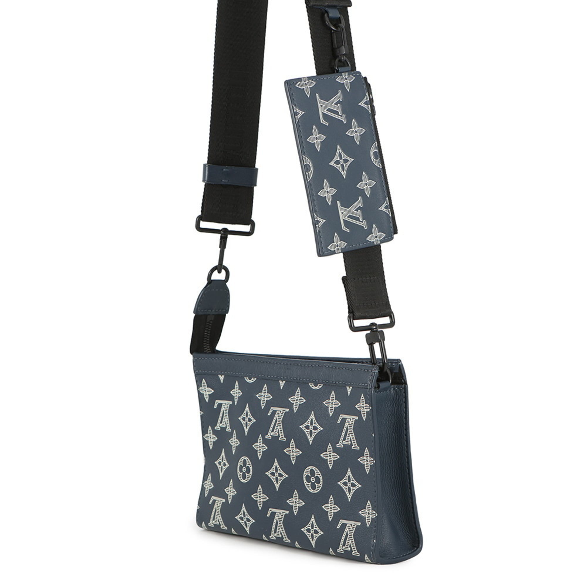 Louis Vuitton Monogram Shadow Navy Monogram Shadow Shoulder Bag (Pre-Owned)