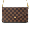 Louis Vuitton Damier Damier Canvas Ebene Red Color Pochette (Pre-Owned)