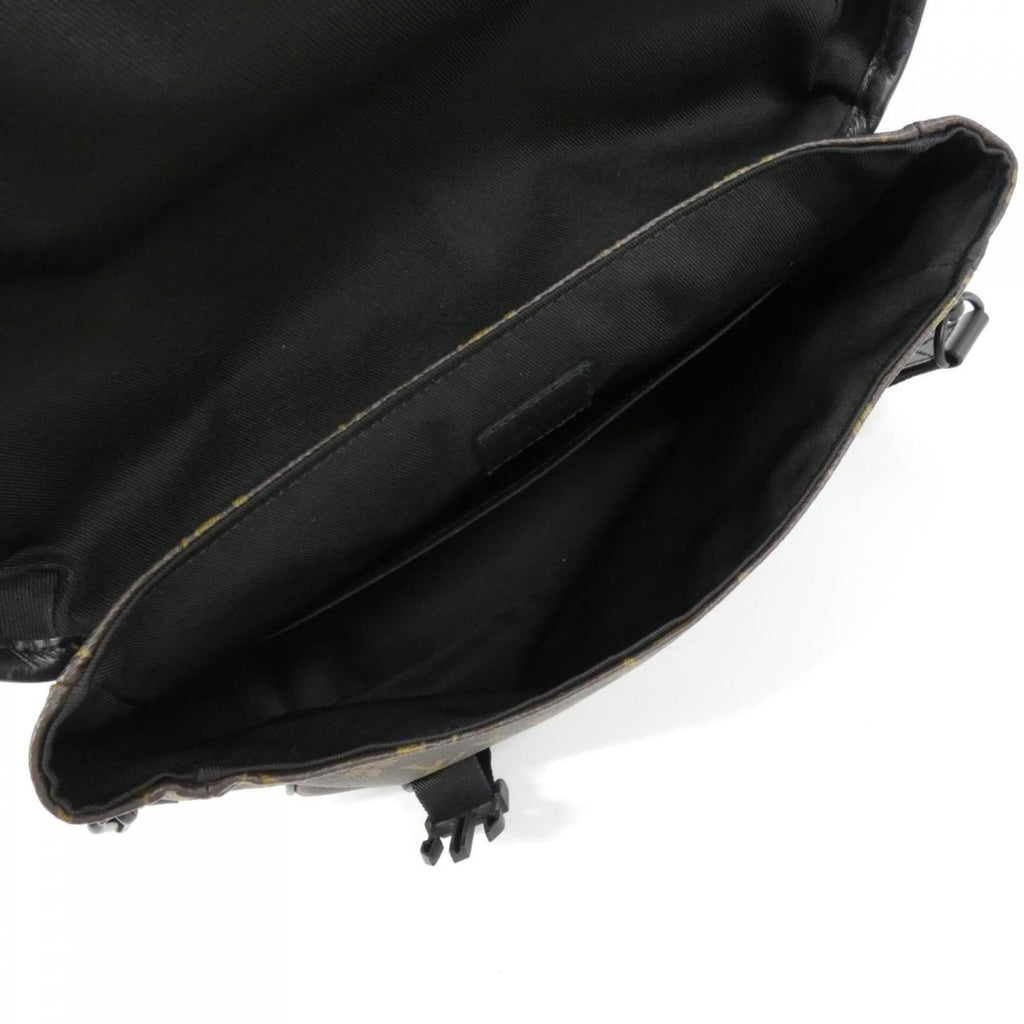 Louis Vuitton Black Brown Coated Canvas Shoulder Bag (Pre-Owned)