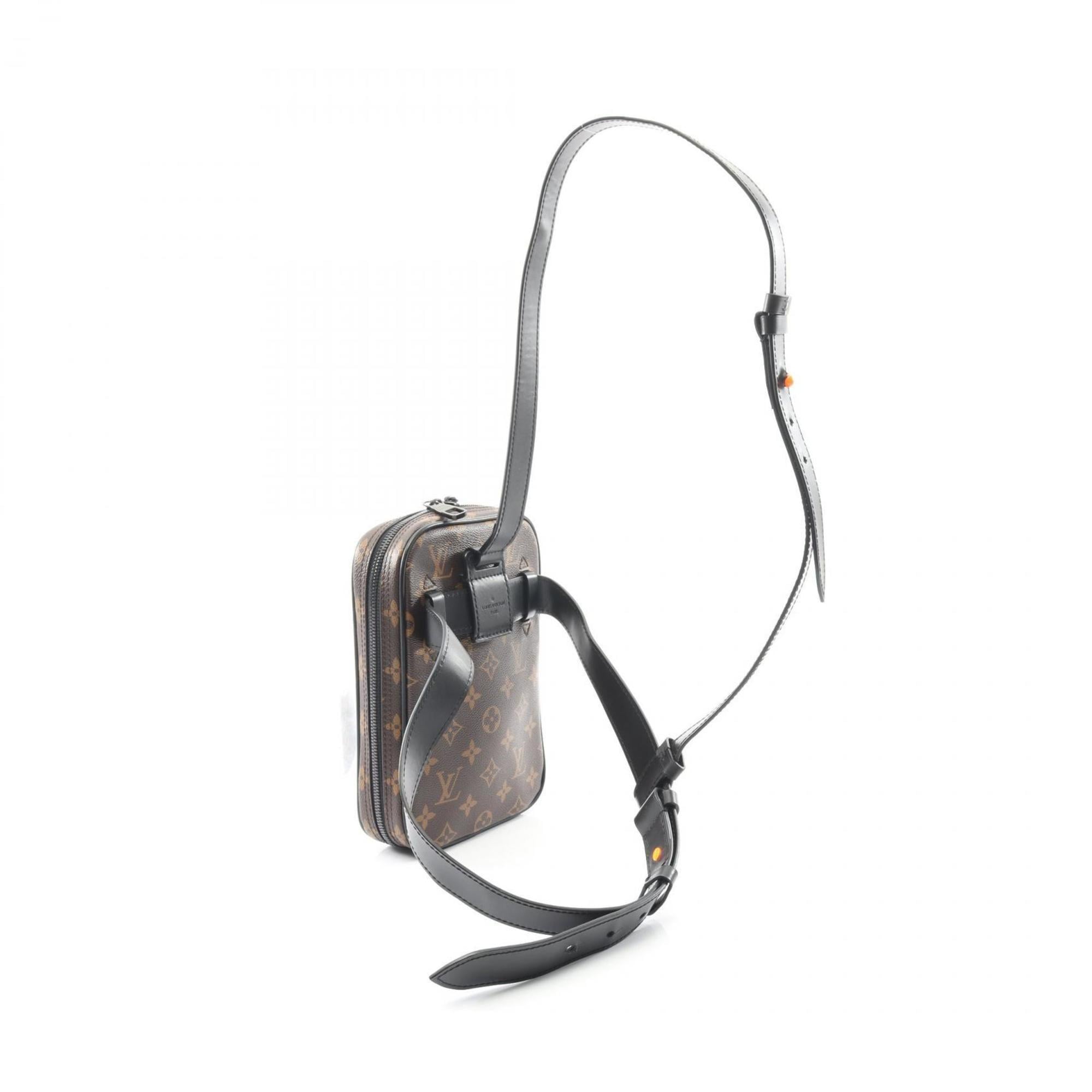Louis Vuitton Black Brown Monogram Macassar Coated Canvas Leather Fanny Pack Sling Bag (Pre-Owned)