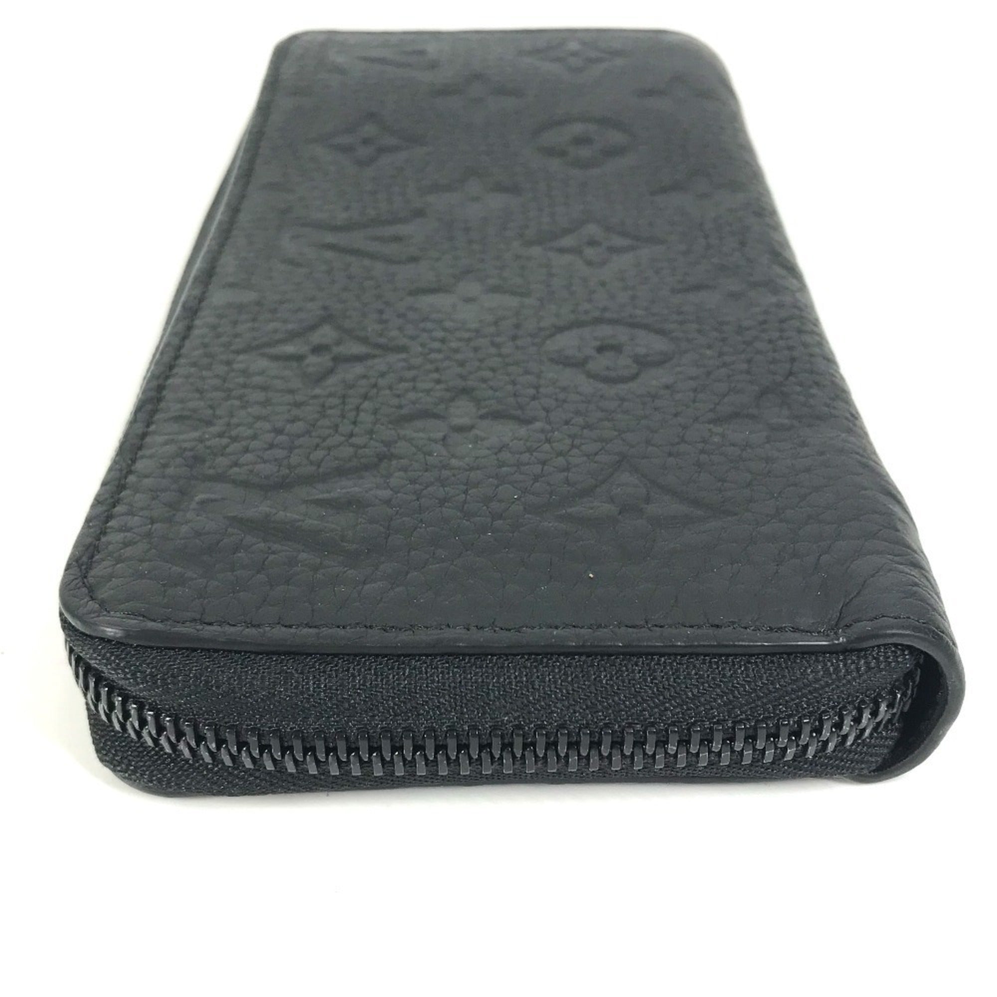 Louis Vuitton Black Noir Leather Long Wallet (Bi-Fold) (Pre-Owned)