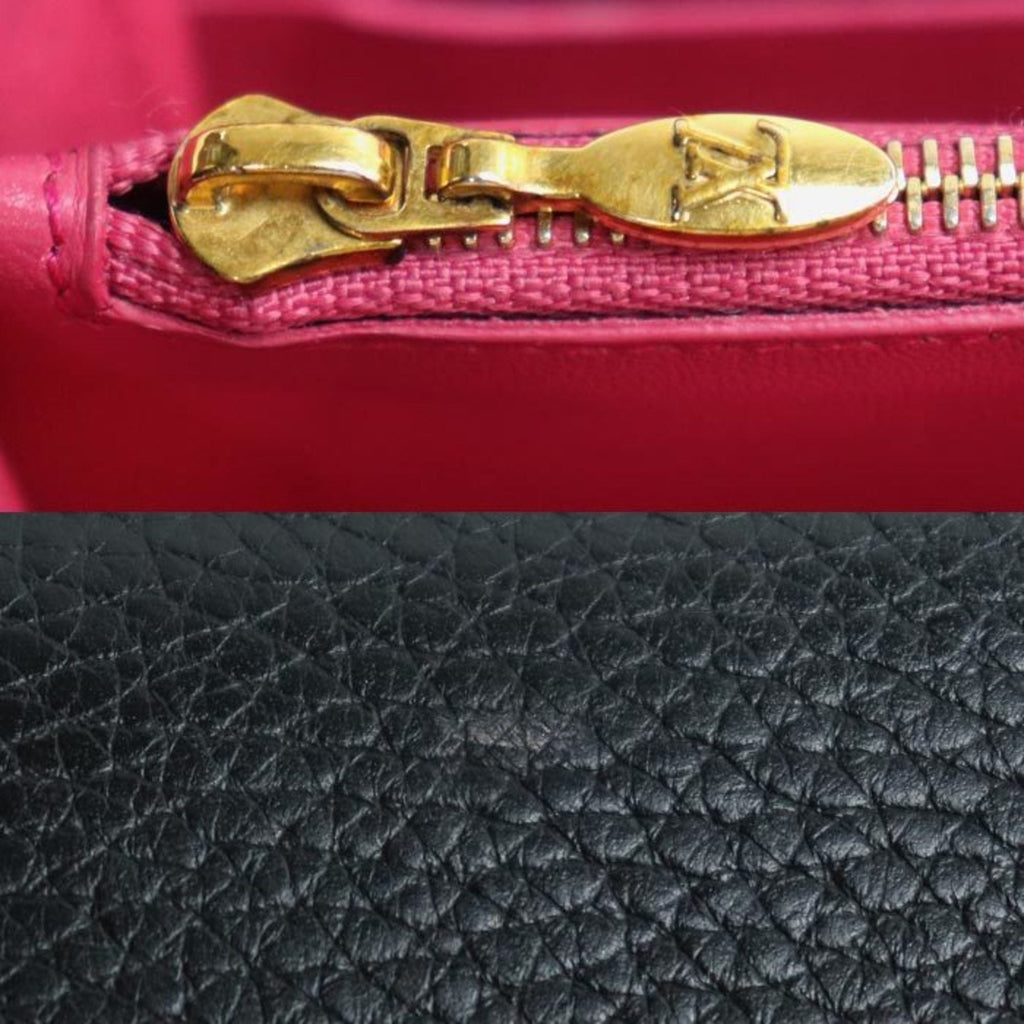 Louis Vuitton Black Leather Long Wallet (Bi-Fold) (Pre-Owned)