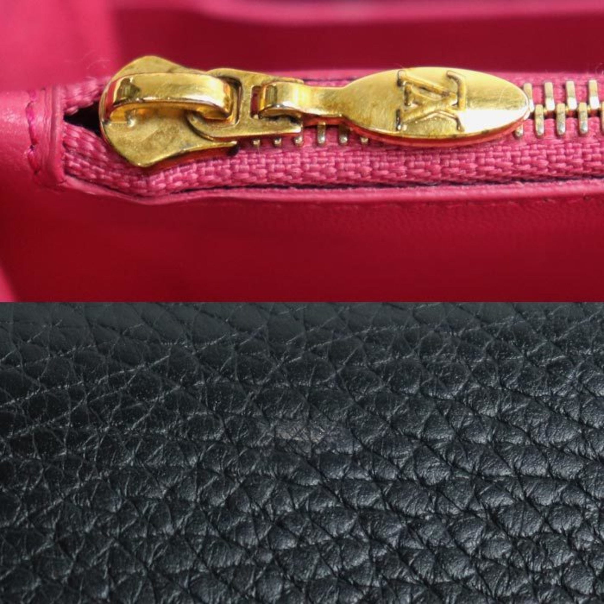 Louis Vuitton Black Leather Long Wallet (Bi-Fold) (Pre-Owned)