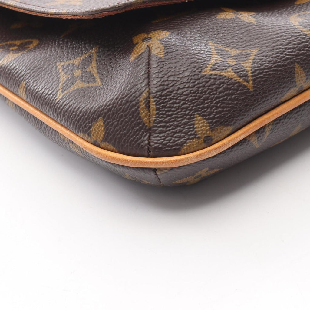 Louis Vuitton Brown Coated Canvas Leather Shoulder Bag (Pre-Owned)