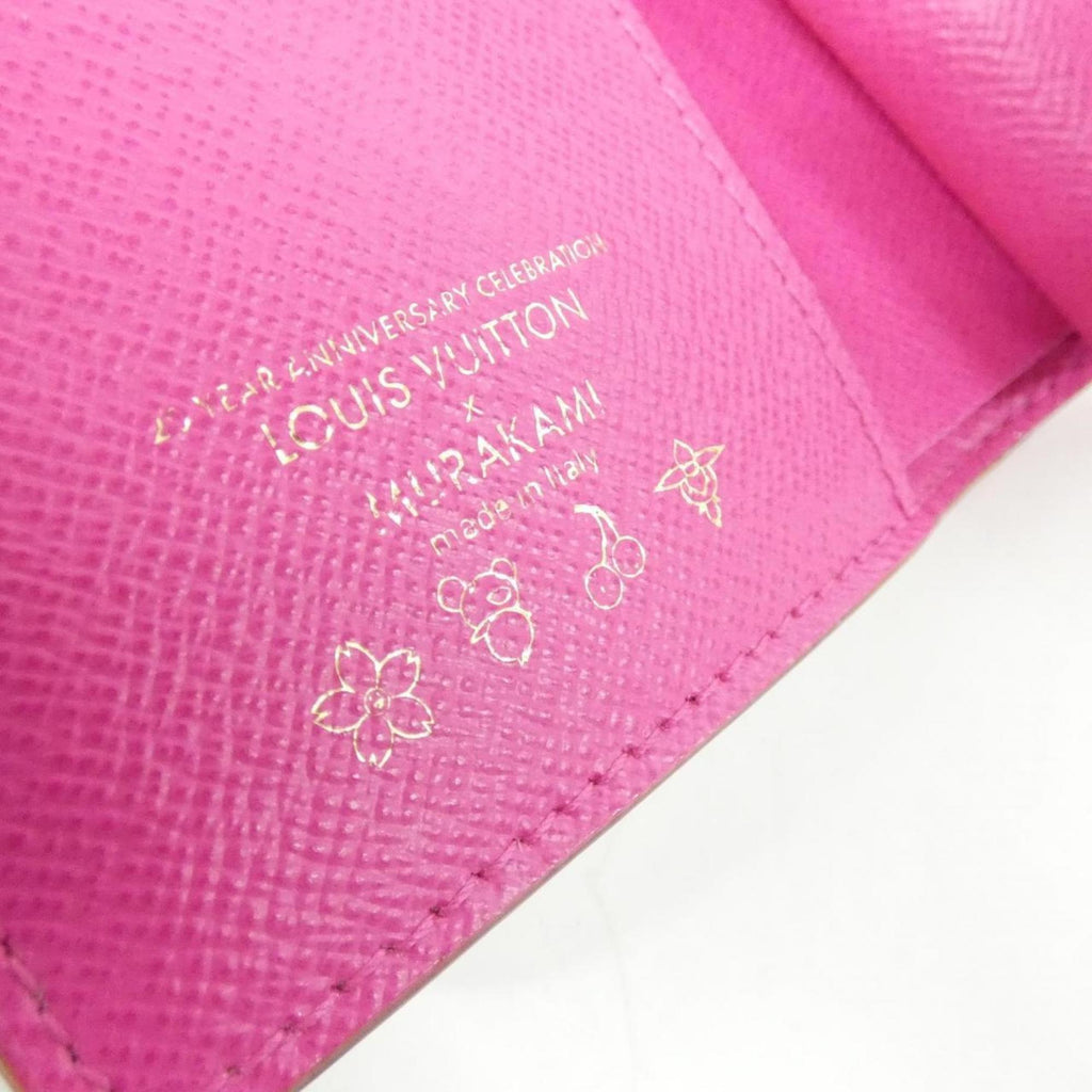 Louis Vuitton Pink White Coated Canvas Wallet (Bi-Fold) (Pre-Owned)