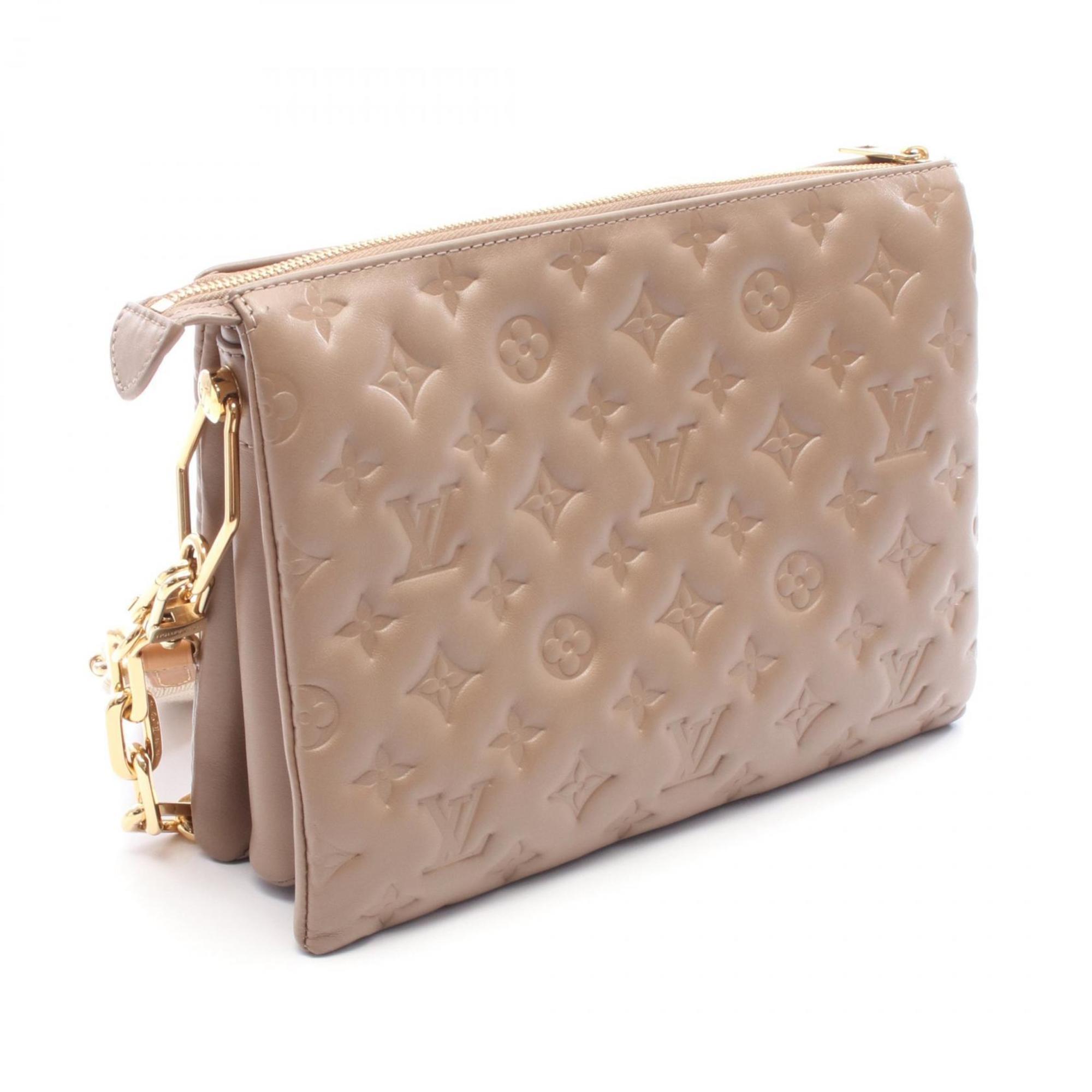 Louis Vuitton Beige Taupe Leather Shoulder Bag (Pre-Owned)