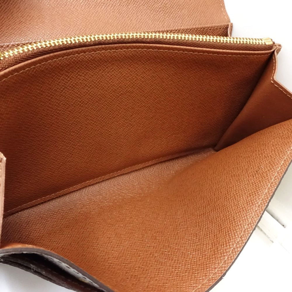 Louis Vuitton Monogram Brown Canvas Long Wallet (Bi-Fold) (Pre-Owned)