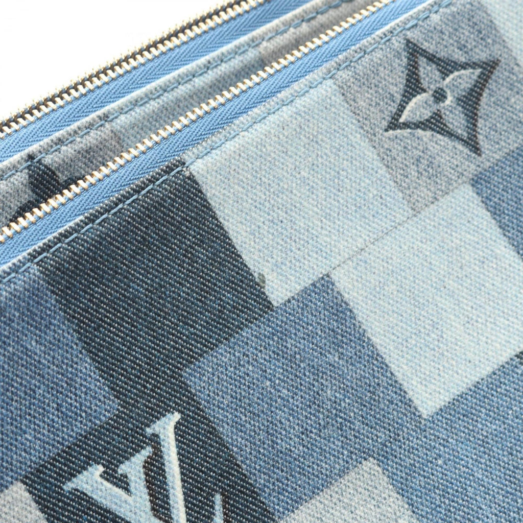 Louis Vuitton Blue Multi-Color Monogram Denim Leather Pochette Shoulder Bag (Pre-Owned)