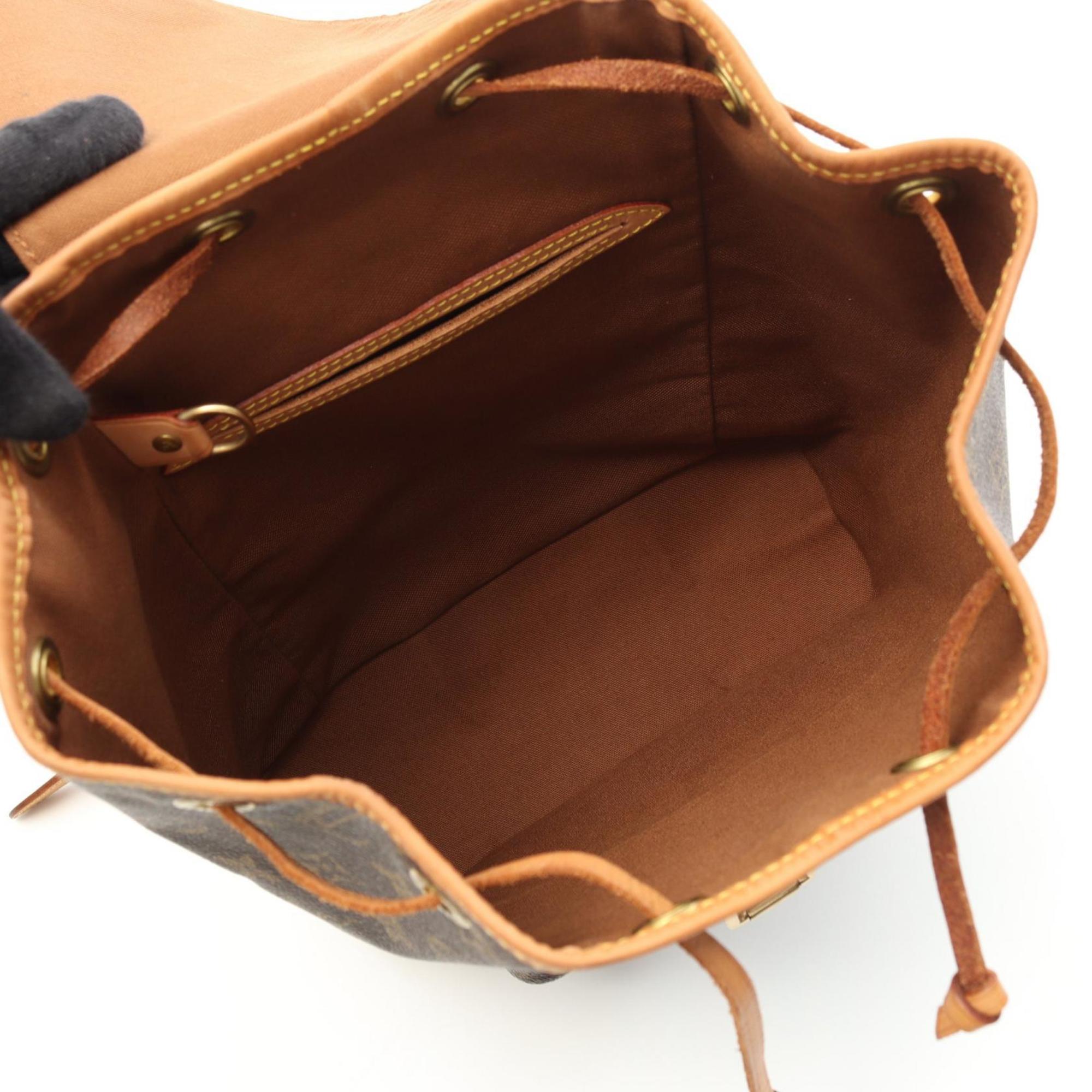 Louis Vuitton Brown Coated Canvas Leather Backpack (Pre-Owned)
