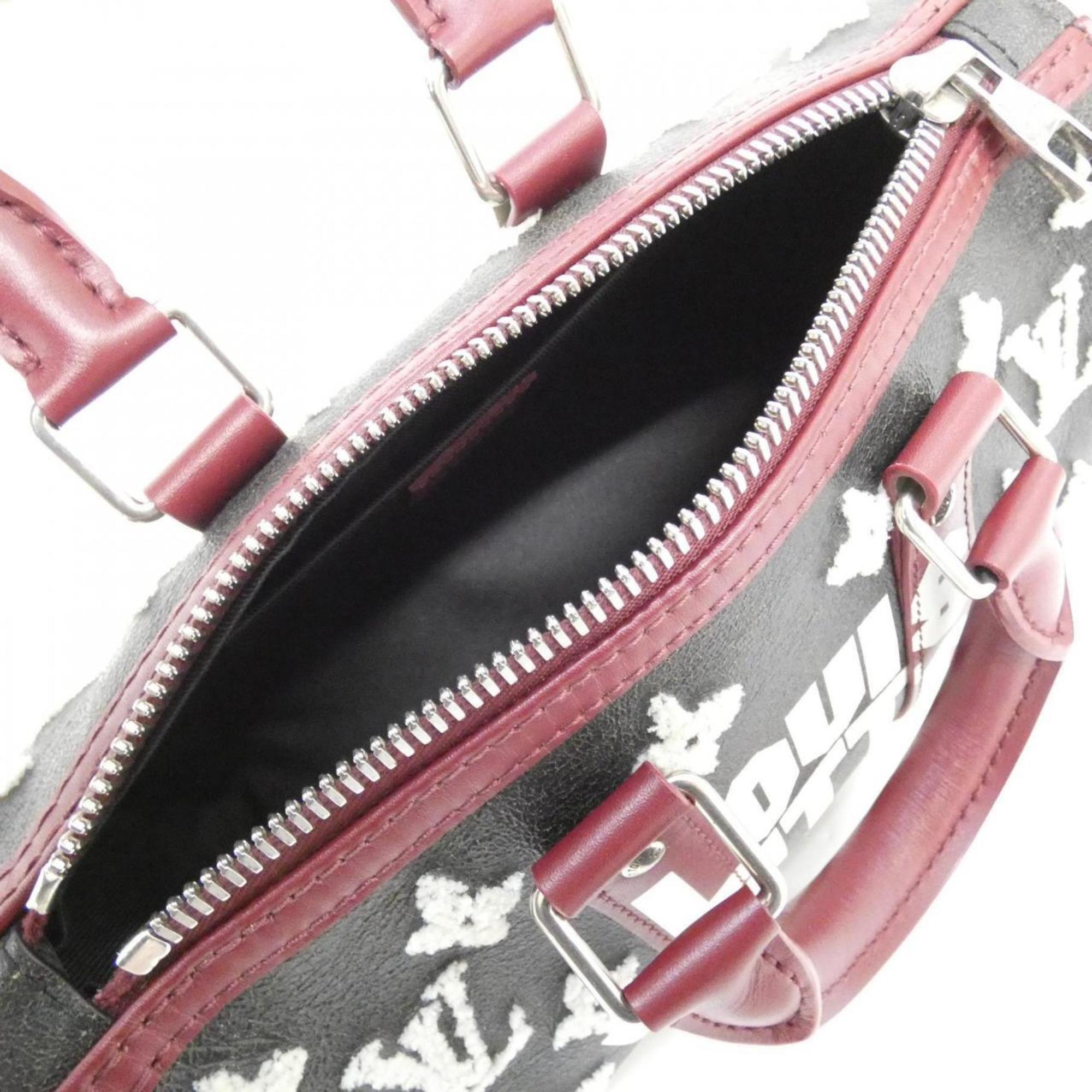 Louis Vuitton Black Ivory Rouge Leather Boston Bag (Pre-Owned)