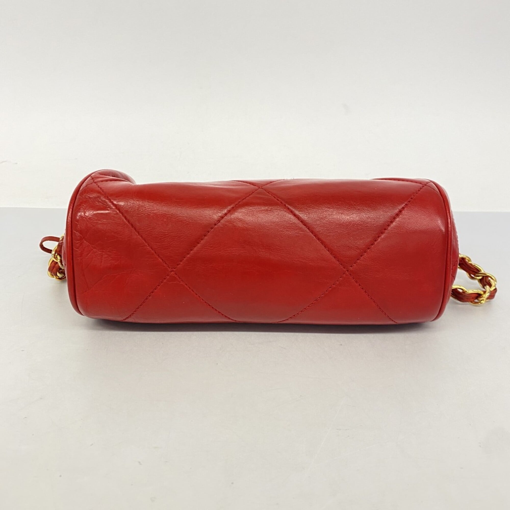 Vintage Diamond CC Barrel Bag Quilted Leather Mini