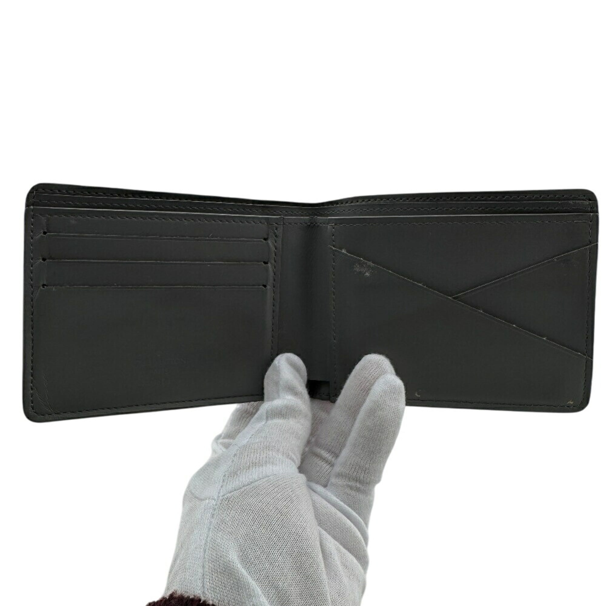 Louis Vuitton Dark Gray Gray Leather Wallet (Bi-Fold) (Pre-Owned)
