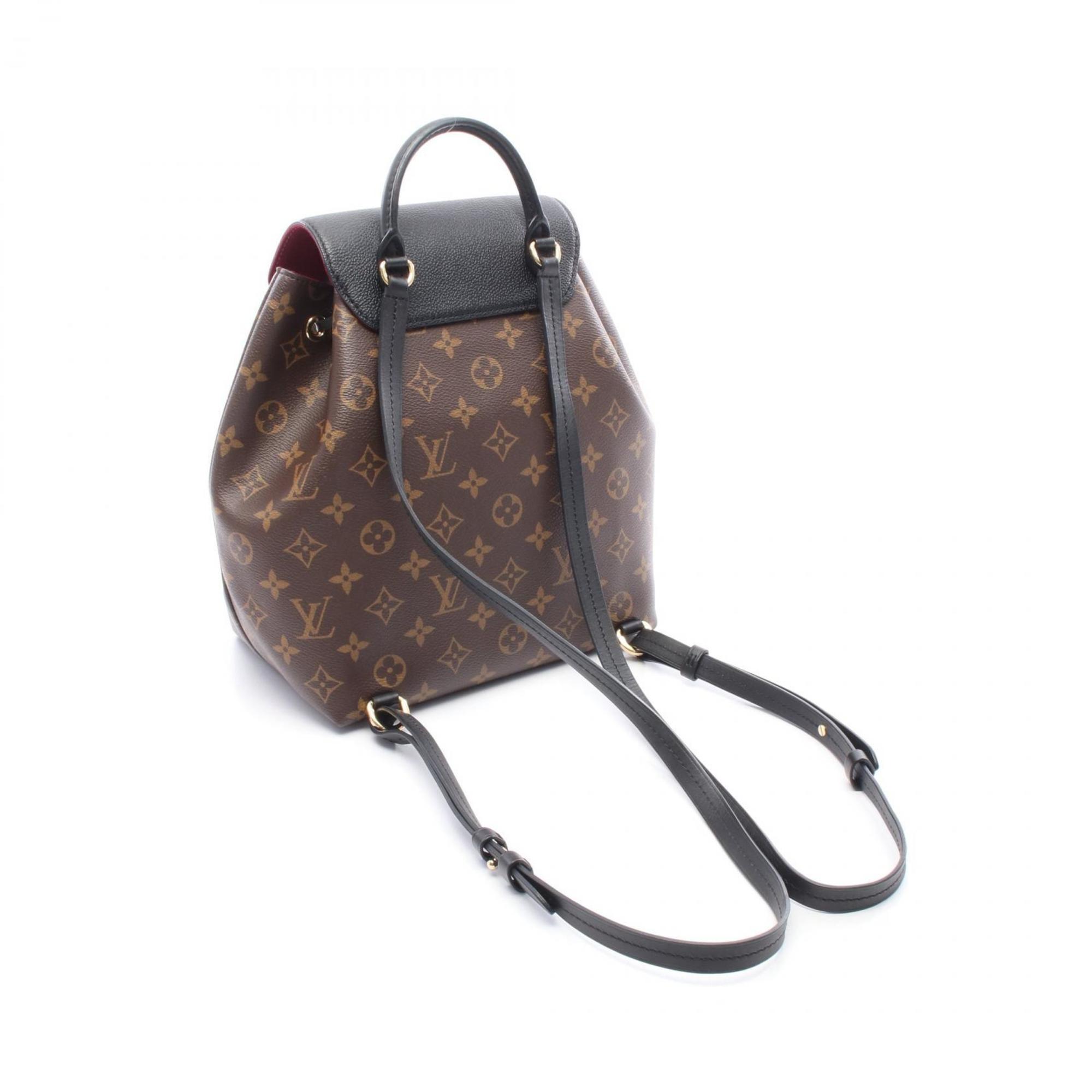 Louis Vuitton Black Brown Noir Coated Canvas Leather Backpack (Pre-Owned)