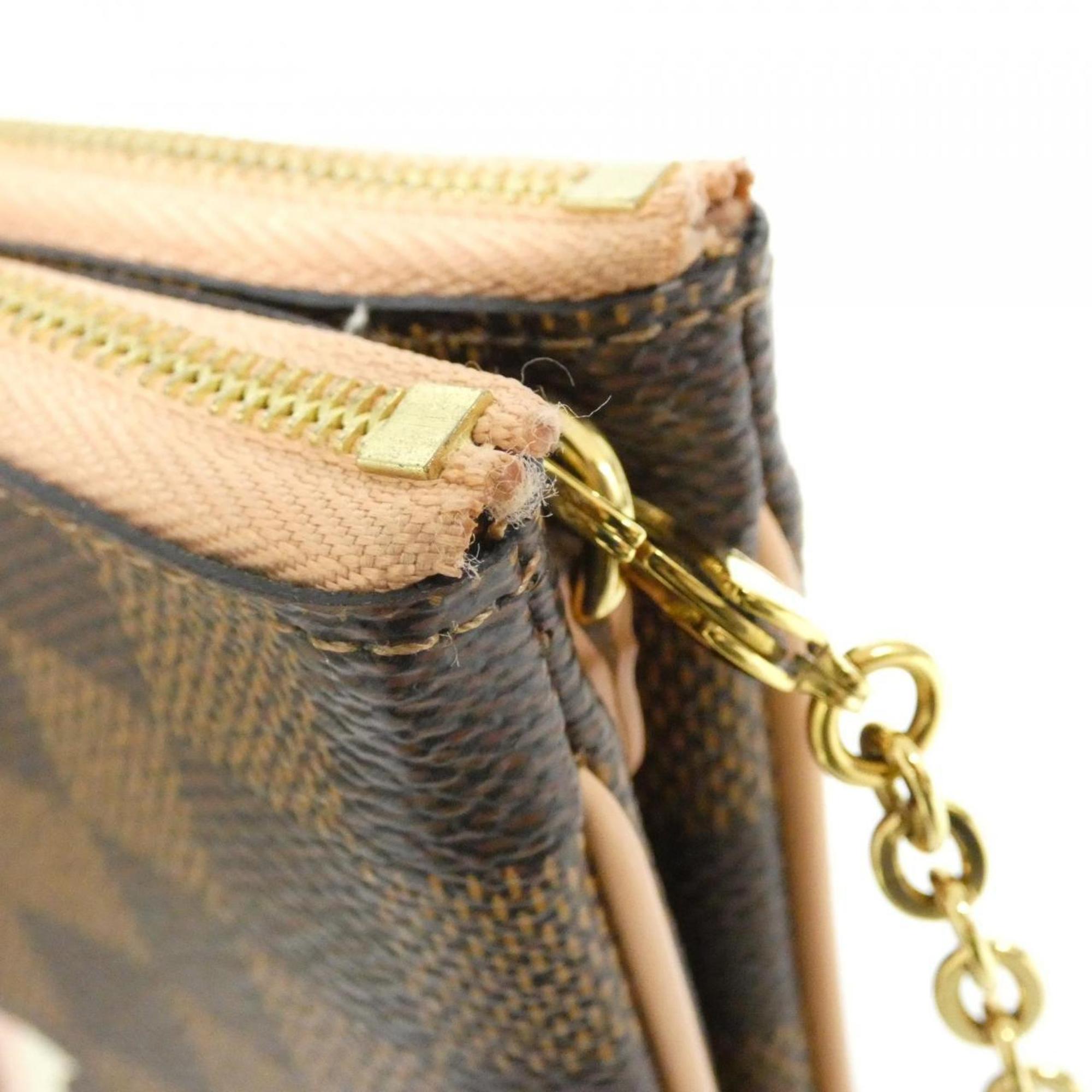 Louis Vuitton Ebene Coated Canvas Pochette Shoulder Bag (Pre-Owned)