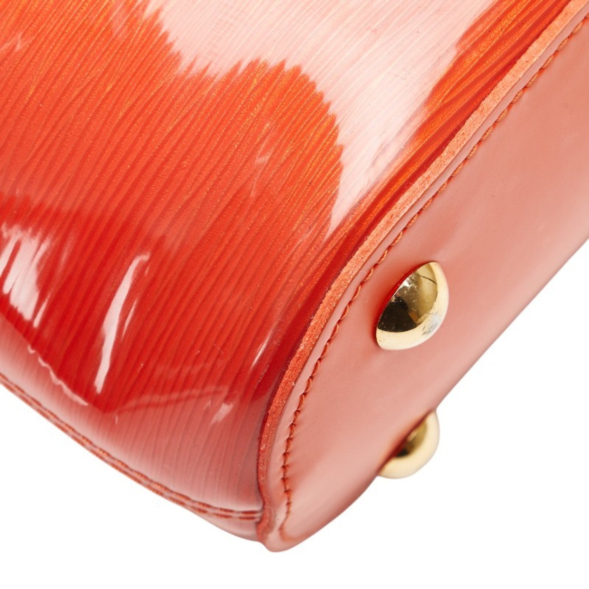 Louis Vuitton Orange Vinyl Leather Handbag (Pre-Owned)